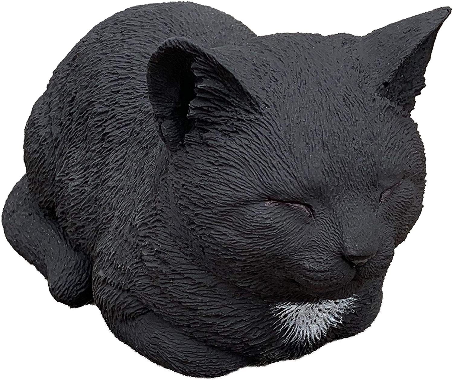 and ruhend schwarz Gartenfigur Style Stone Steinfigur Katze