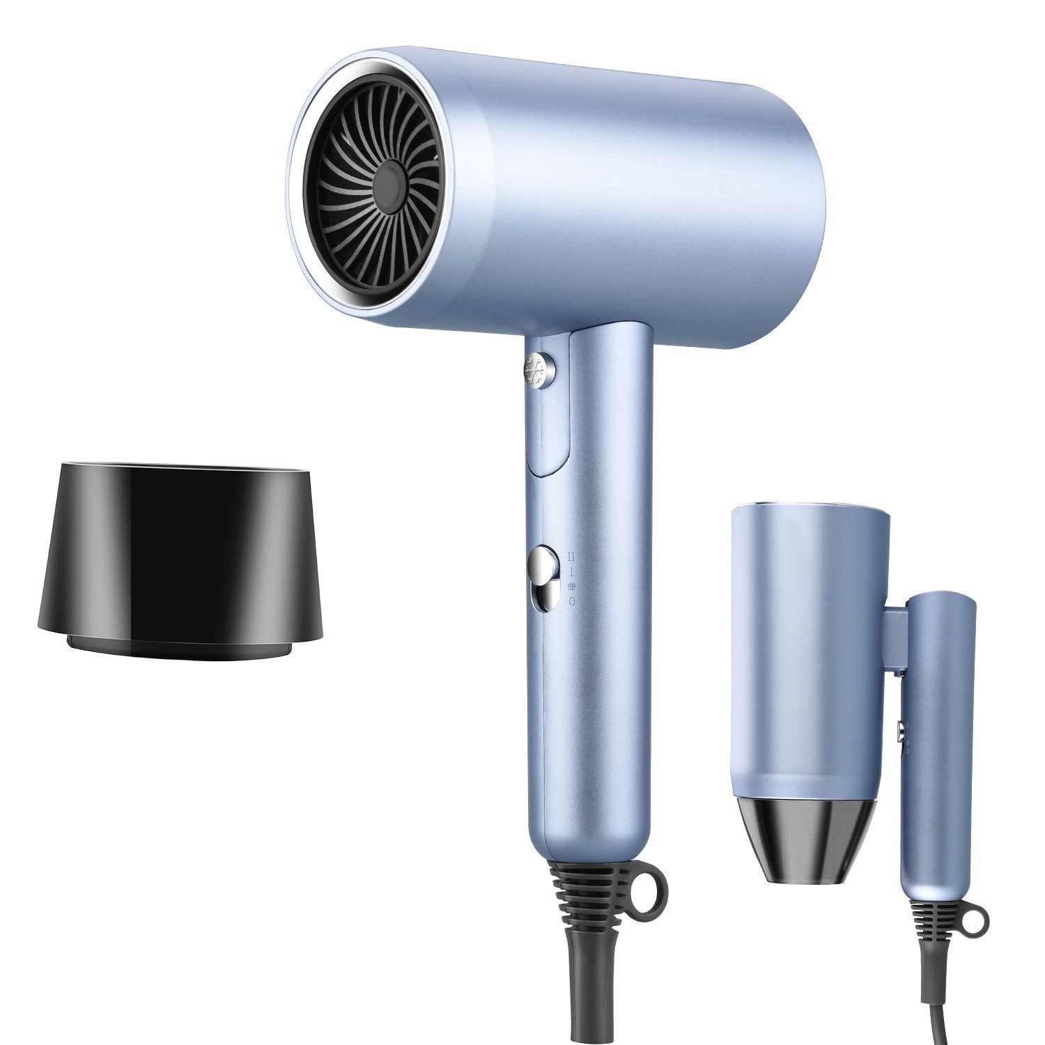 CkeyiN Pro Haartrockner Ionen,2200W,4 Temperaturstufen,Klappbar Reiseföhn, 2200 W, Leise,17M/S,220-240 V, Geeignet für Reisen
