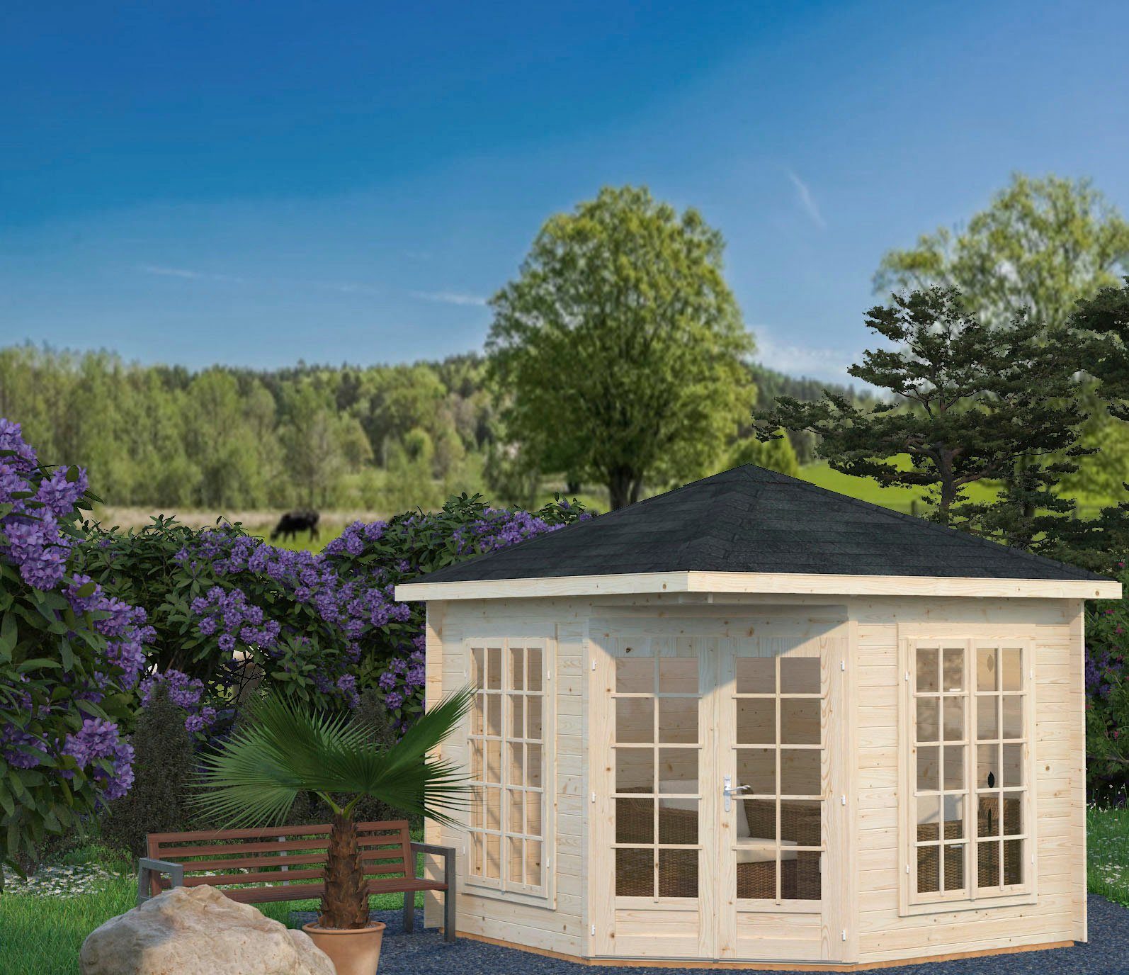 Palmako Gartenhaus Pavillon Melanie, BxT: 322x322 cm, transparent
