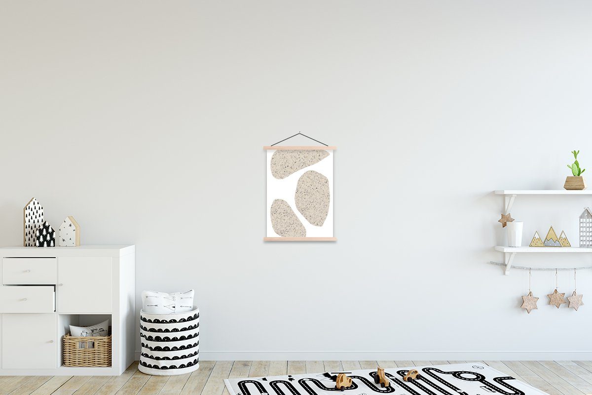 MuchoWow Poster Steine - Abstrakt - Design, (1 St), Posterleiste, Textilposter für Wohnzimmer, Bilderleiste, Magnetisch