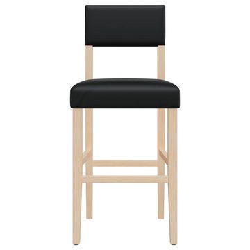 vidaXL Stuhl Barstühle 2 Stk Massivholz Gummibaum und Kunstleder
