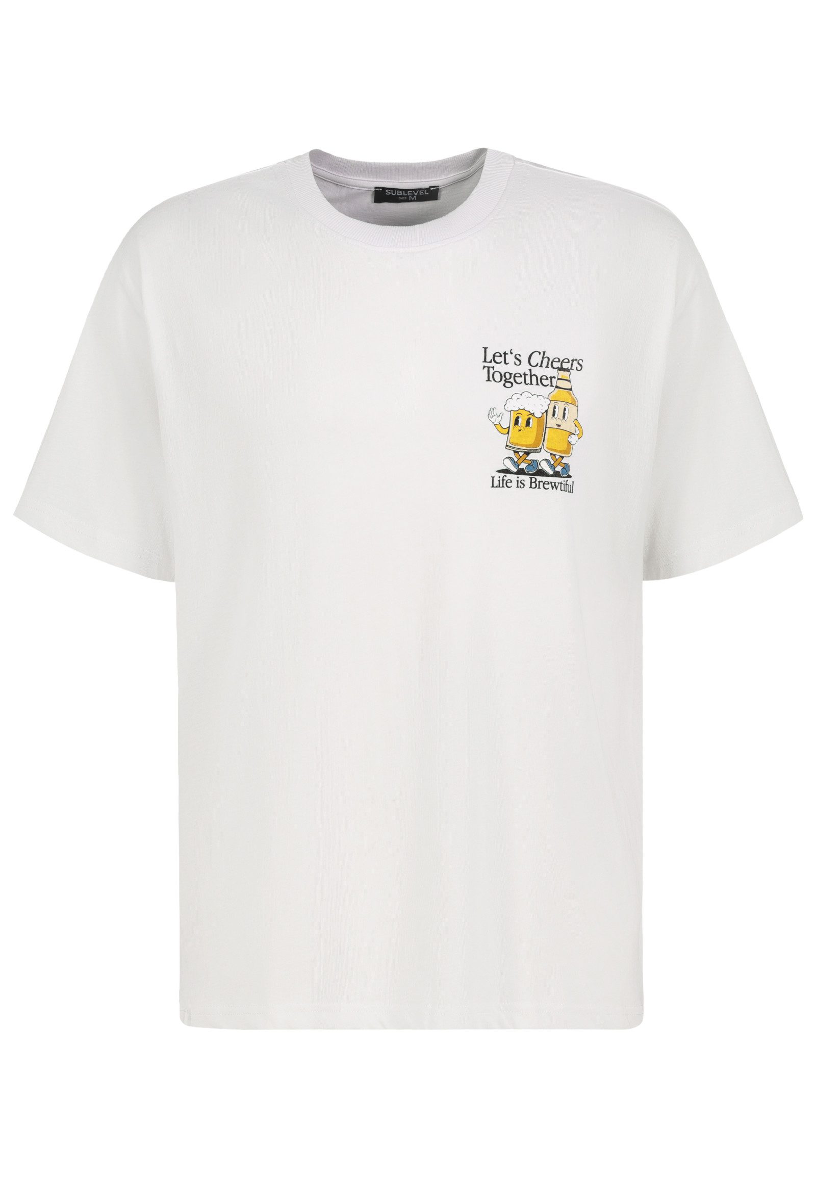 SUBLEVEL T-Shirt Lässiges T-Shirt mit witzigem Spruchprint (1-tlg) H12022AH22531_S/S Shirts