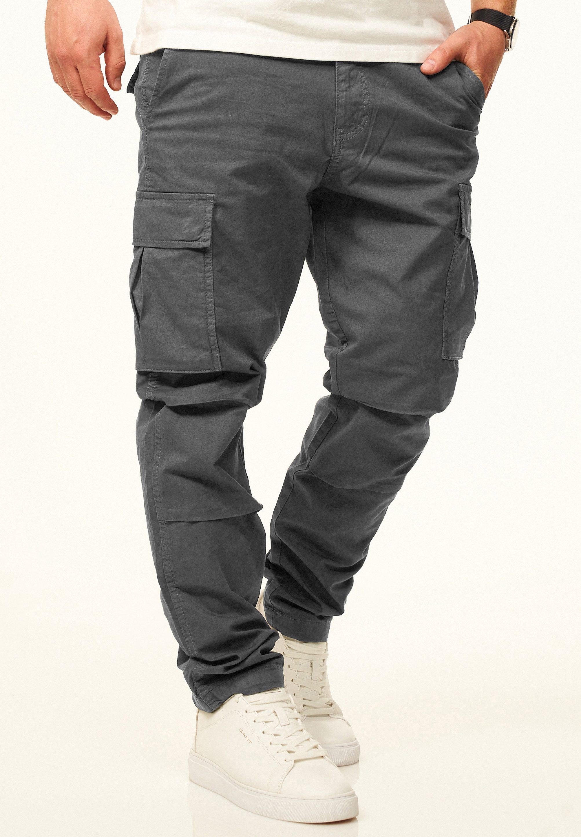 DAILY COTTON Cargohose als Stoffhose mit Stretch im Tapered Fit Chino Cargo Hose mit Gürtelschlaufen für Herren – Bild 3 von 5