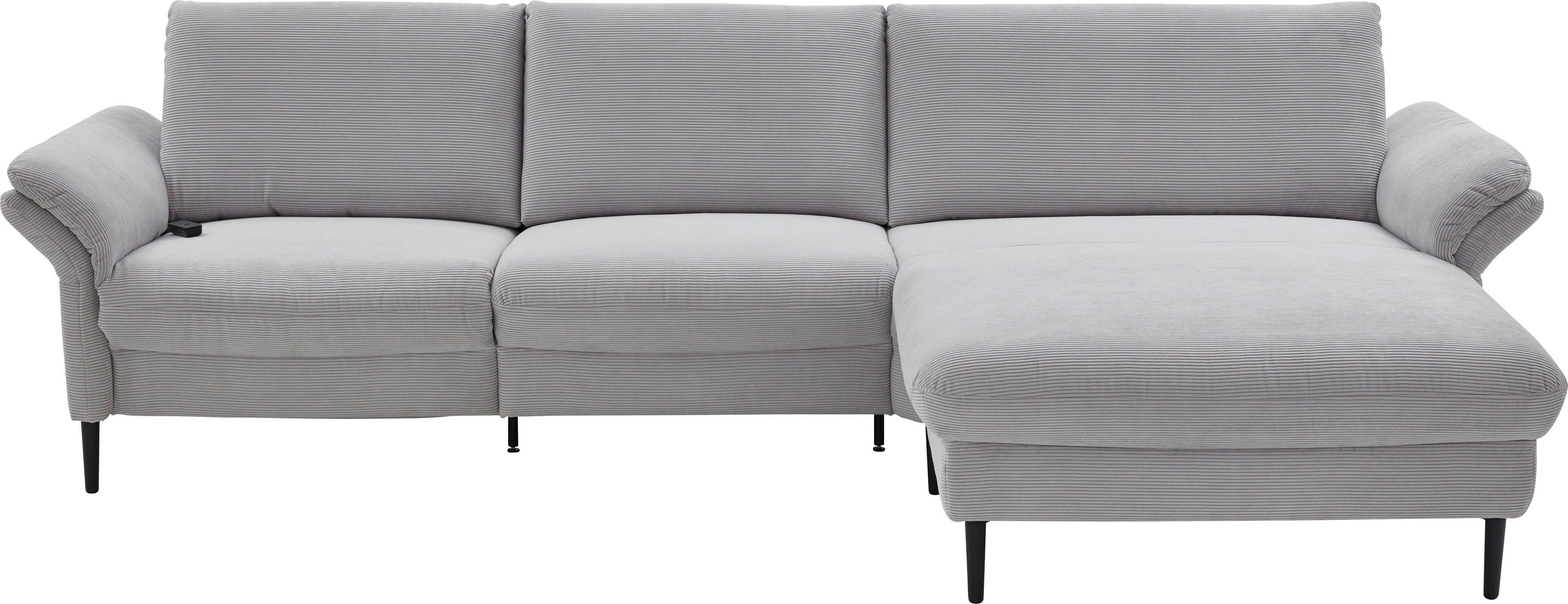 Home affaire Ecksofa Sarsina: mit Tonnentaschen-Federkern, perfekt zum Entspannen L-Form, inklusive 1 motorischen Relaxfunktion mit Herz-Waage-Beschlag