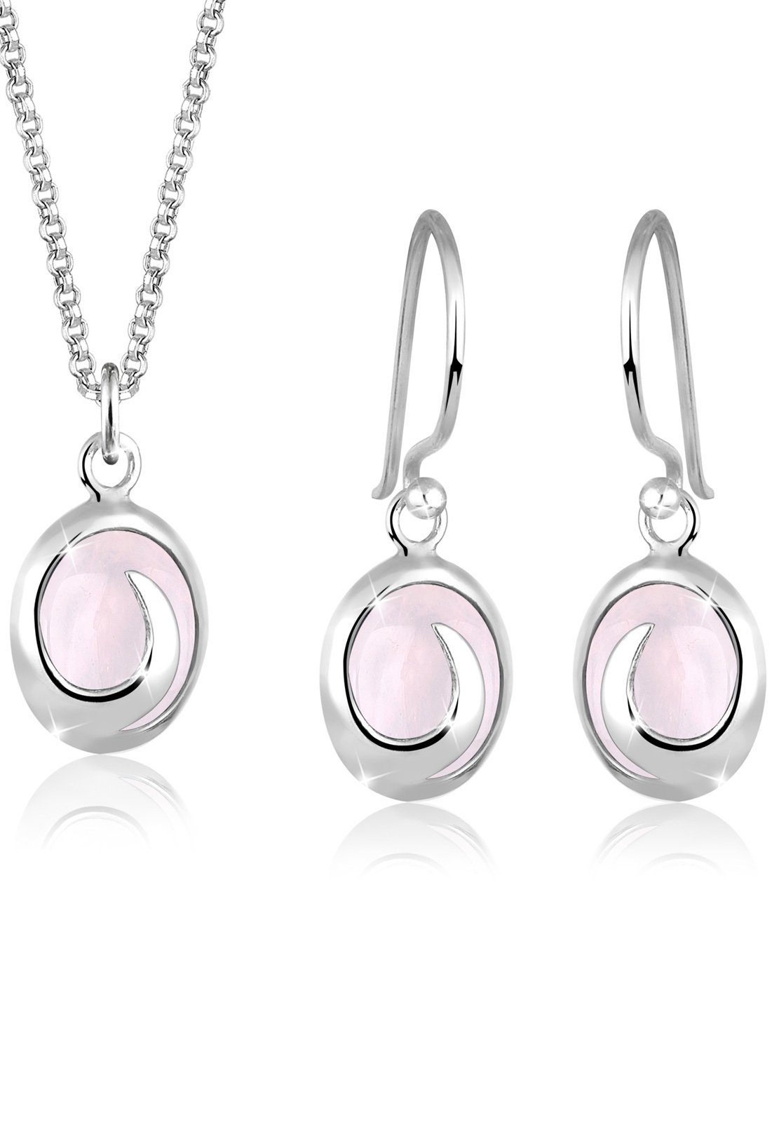 Elli Schmuckset Quarz Rose 925 Sterling günstig online kaufen