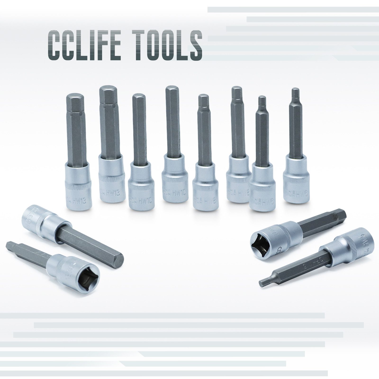 CCLIFE Steckschlüssel Steckschlüssel 1/2" Antrieb Schlüssel Set Nüsse (30 St)