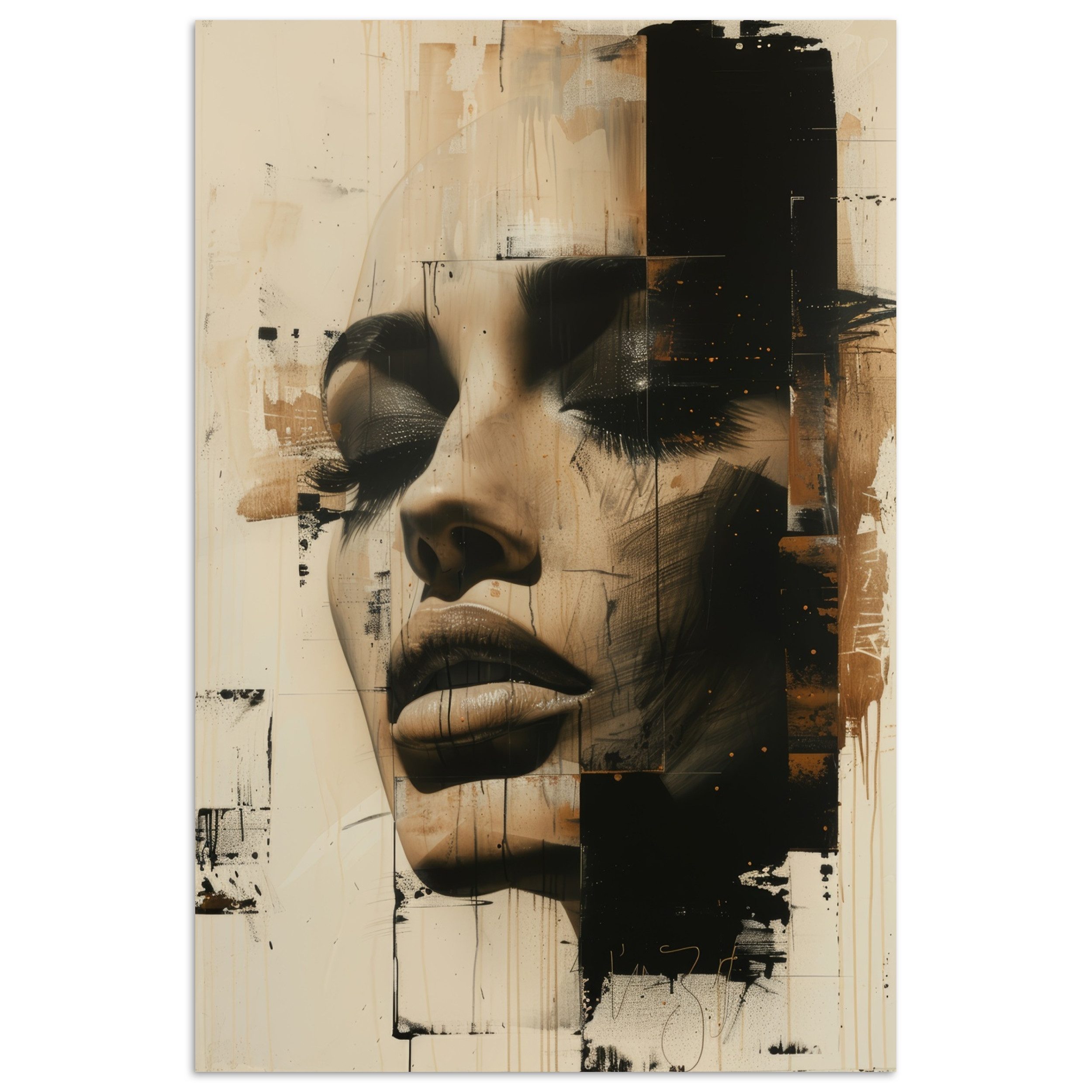 Poster Frau - Gesicht - Abstrakt - Kunst