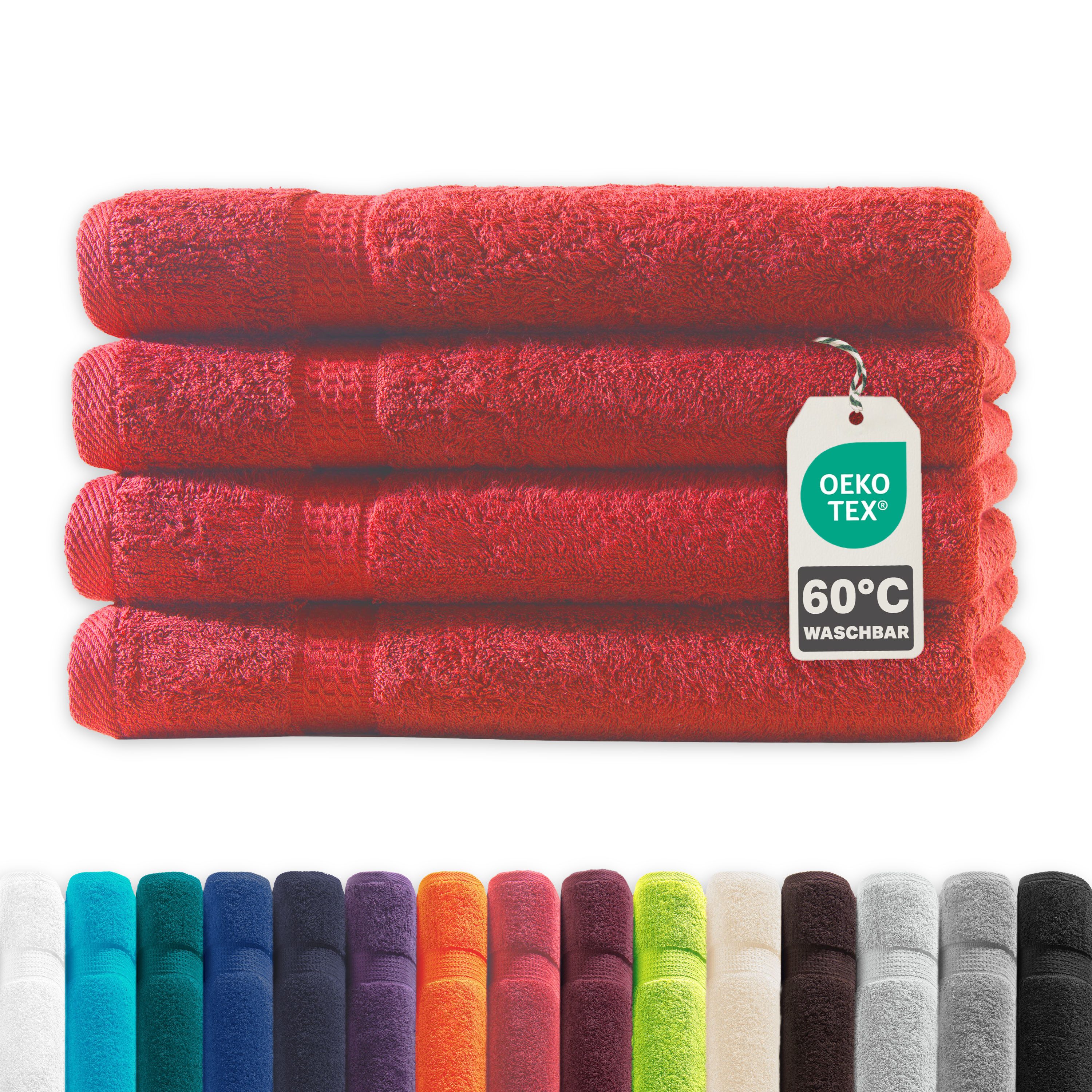 Devior Handtuch Set Frottierserie Elegance in vielen Farben, hochwertig mit 500 g/m², Handtücher - 100% Baumwolle (4-St), 50x100 cm, saugstark, schnelltrocknend, pflegeleicht & geruchsneutral