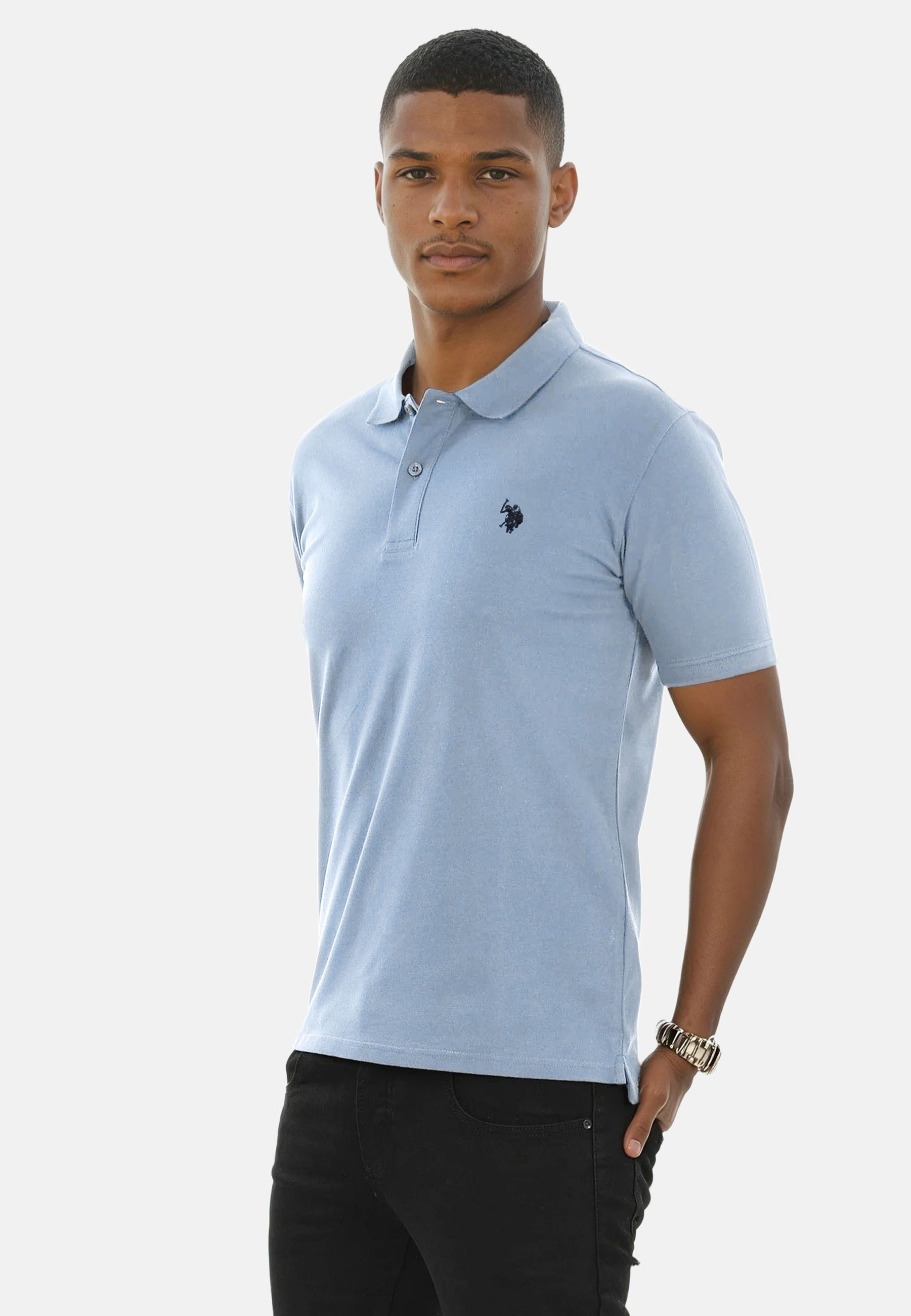 U.S. Polo Assn. Poloshirt USArrchie – Herren Classic Fit kurzarm mit Logo-Stickerei Mit Flachstrick-Kragen, Knopfleiste und elastischer Baumwollmischung