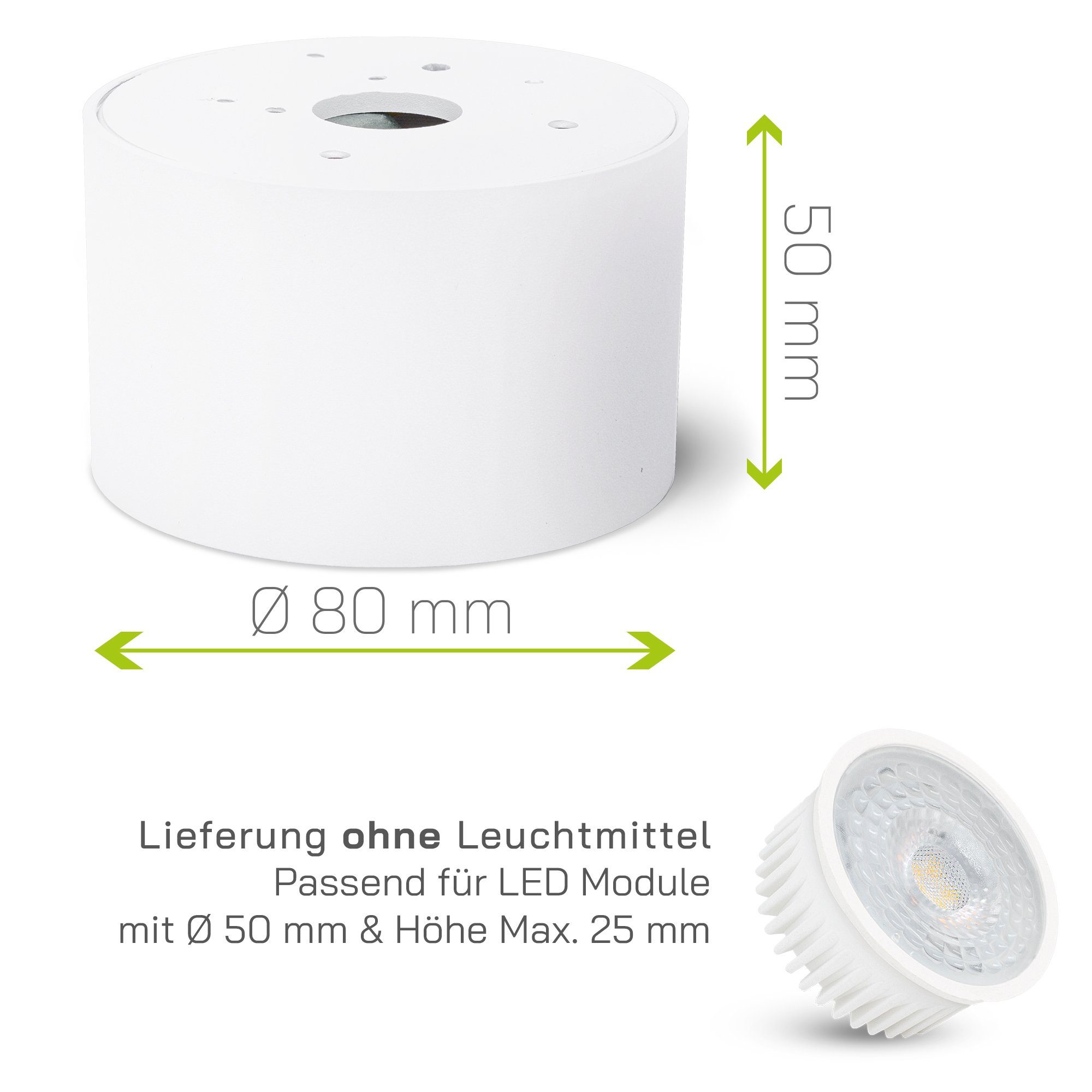 inklusive SMOL inklusive, Leuchtmittel Leuchtmittel weiss matt nicht 4 linovum Aufbaustrahler Schwenkbare Decken-Aufbauspot, x Aufbauleuchten LED - nicht