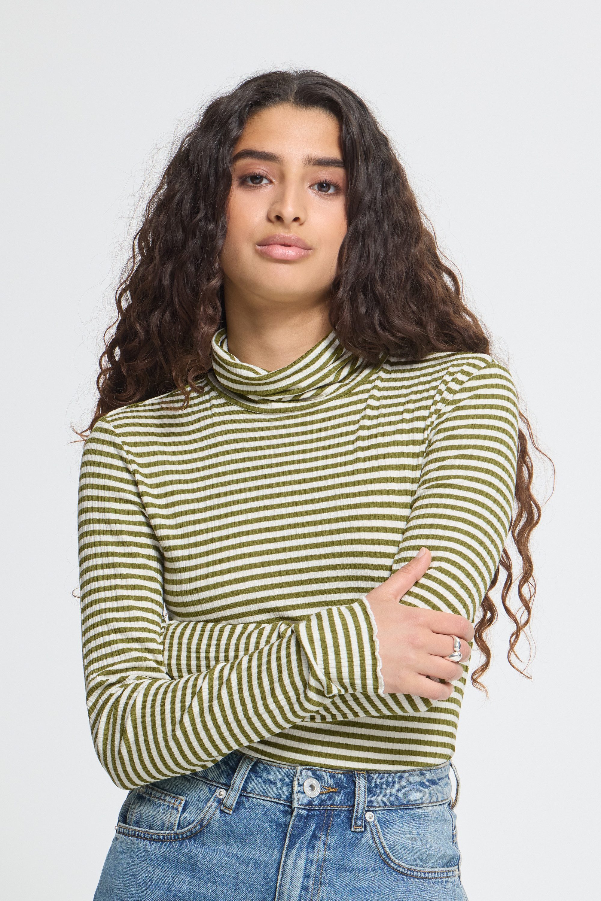 ICHI Rollkragenpullover Jersey-Rollkragen langarm IHCELLA