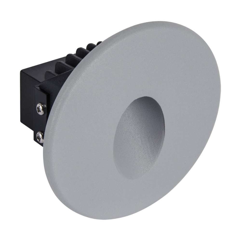 V-TAC LED Einbauleuchte LED Einbau-Treppenleuchte Stufenleuchte für Außen- und Innenbereiche, Neutralweiß, 1,6w, Neutralweiß, Ø85x59mm, grau, Lochmaß: Ø60-70mm, Aluminium, IP54