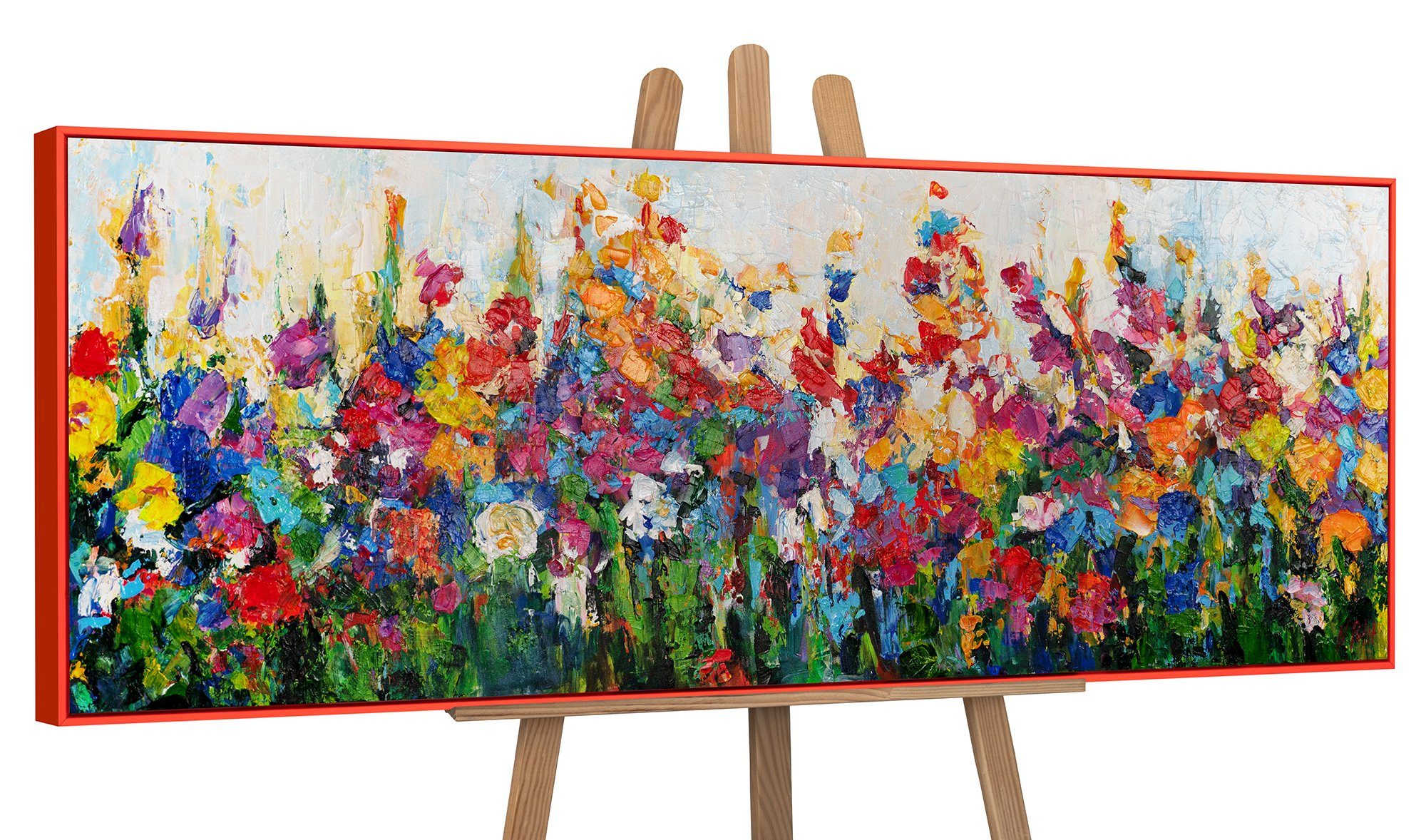 YS-Art Картина Wirbelwind der Feldfarben, Blumen, rechteckiges Blumen Leinwandbild bunt in verschiedenen Цвета(ов)