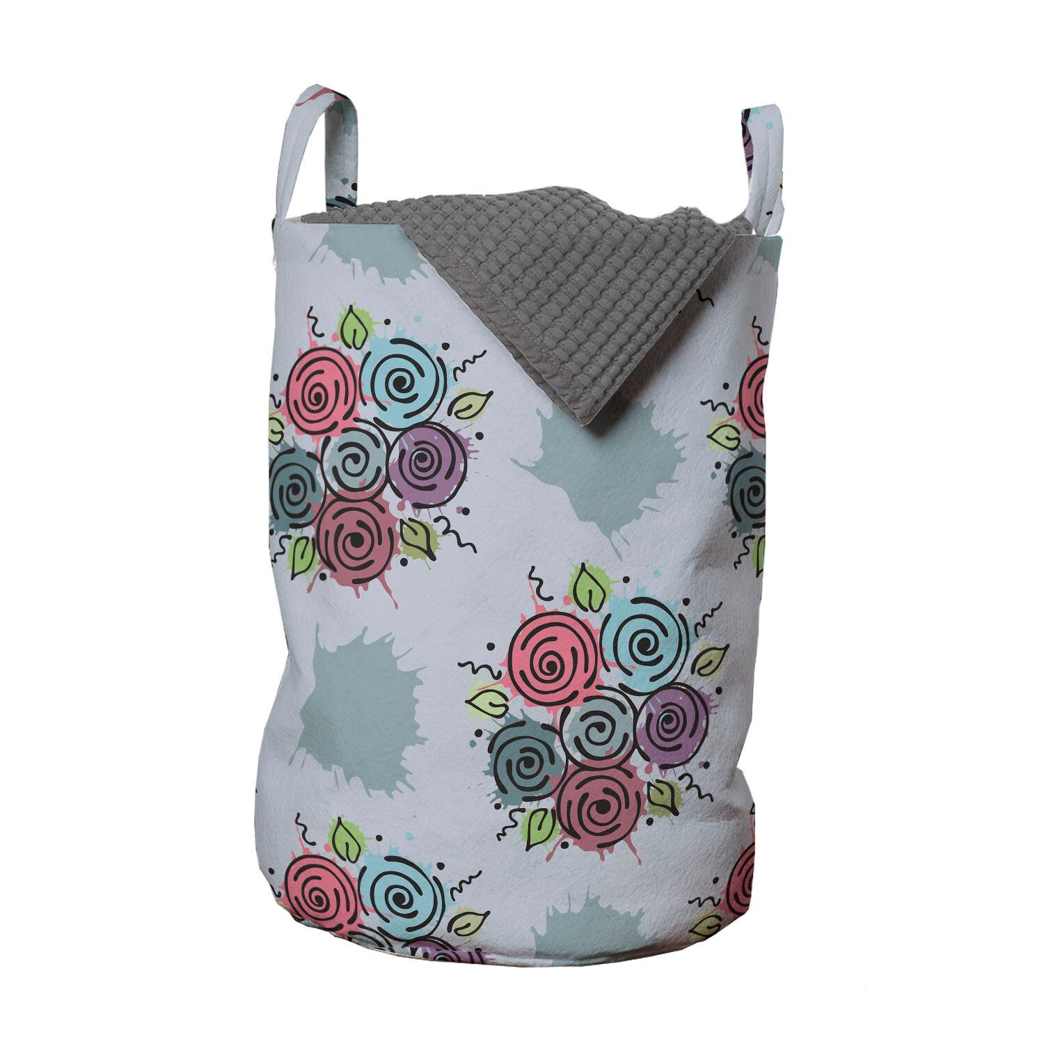 Abakuhaus Wäschesäckchen Wäschekorb mit Griffen Kordelzugverschluss für Waschsalons, Blumen Zusammenfassung Blumenstrauß