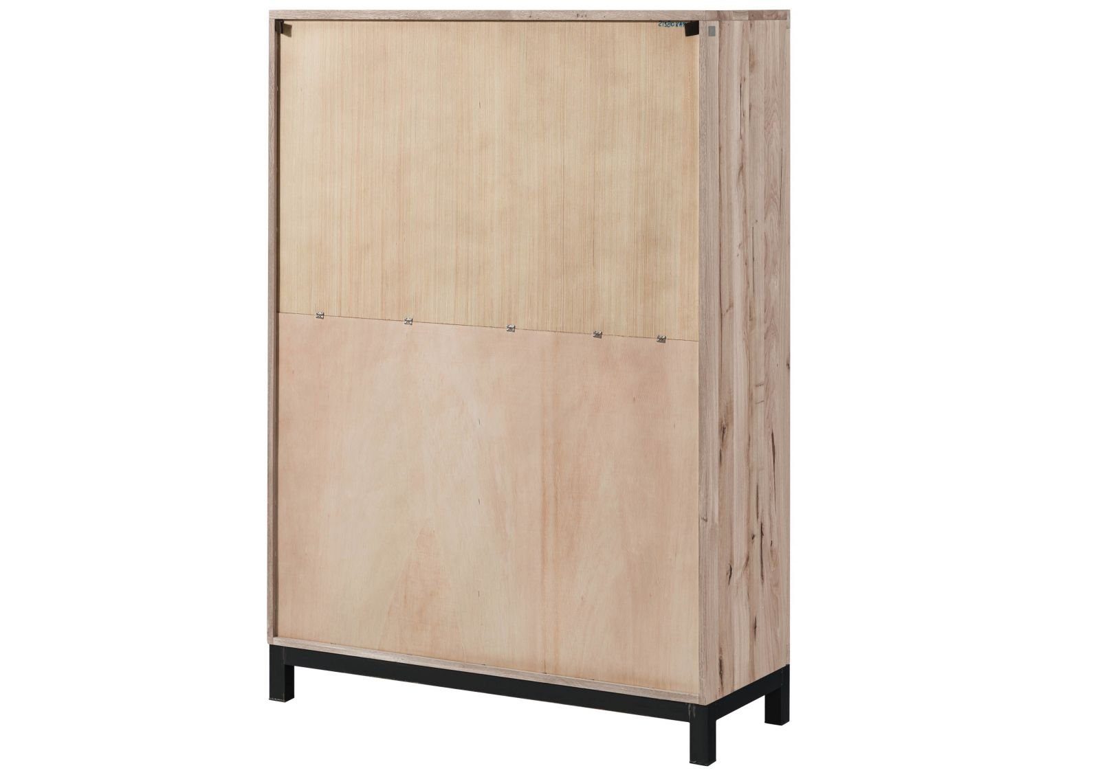 Massivmoebel24 geölt bianco Vitrine 103x40x148 VILLANDERS #202 beige Standvitrine Wildeiche