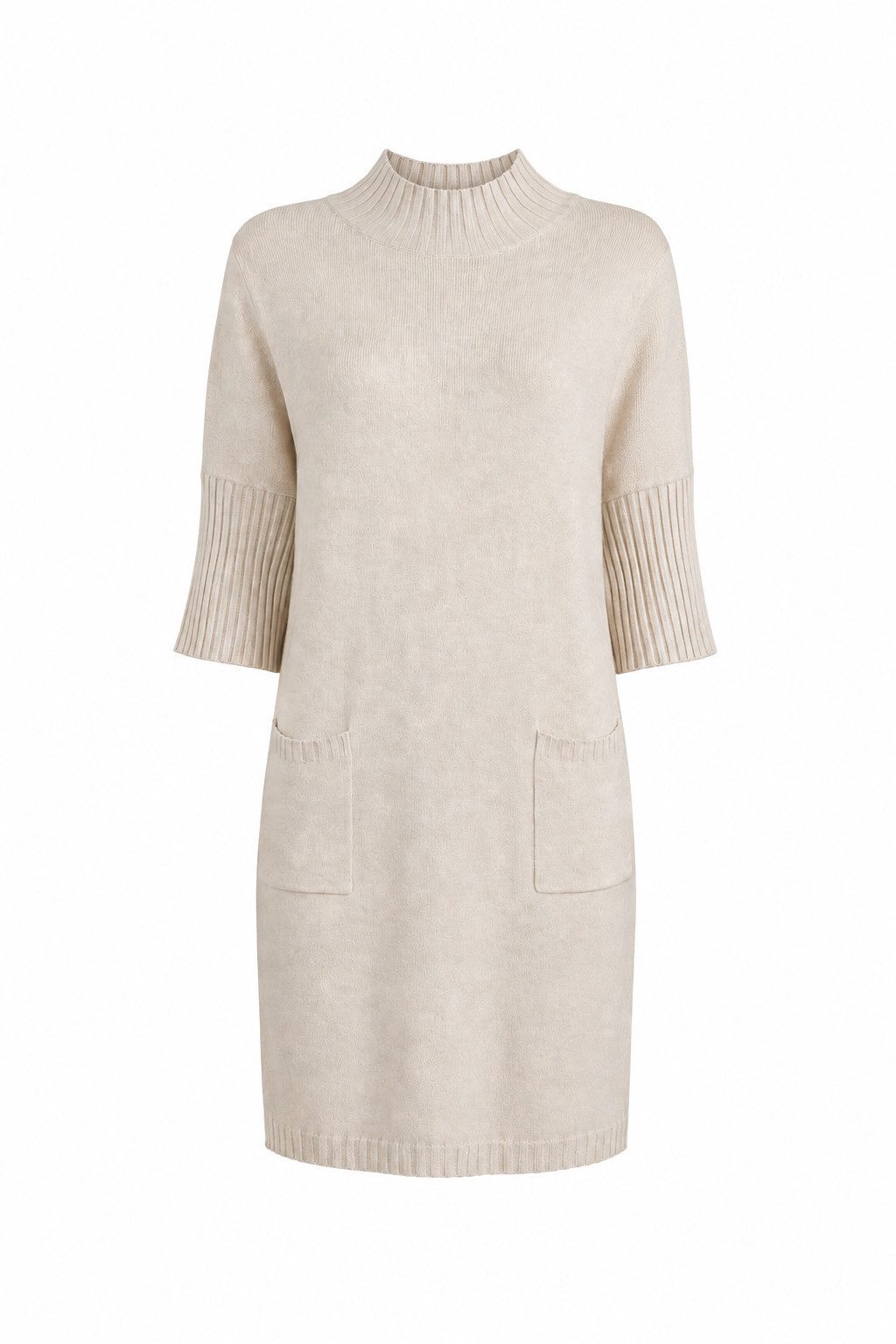 ITALY VIBES Strickkleid - Kleid mit 3/4-Ärmeln - langarm - Minikleid Damen - ITALY VIBES ONE SIZE / passend für Größe S - L
