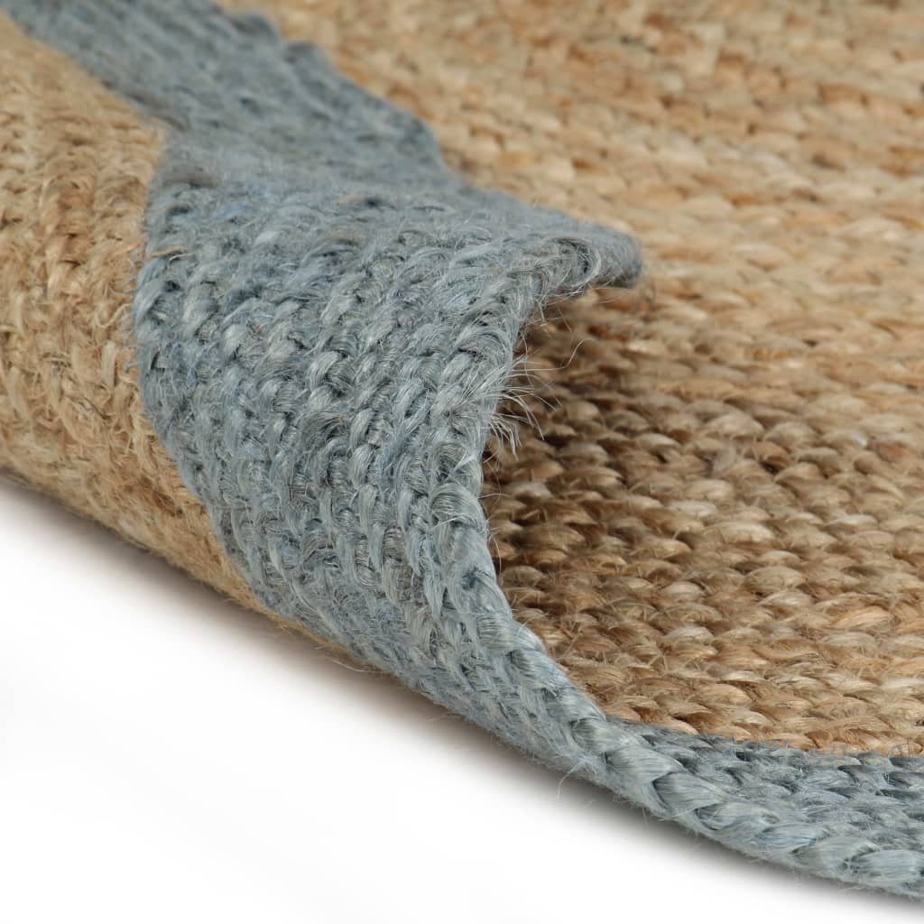 furnicato Teppich Handgefertigt Jute mit Olivgrünem Rand 90 cm, 90 cm günstig online kaufen