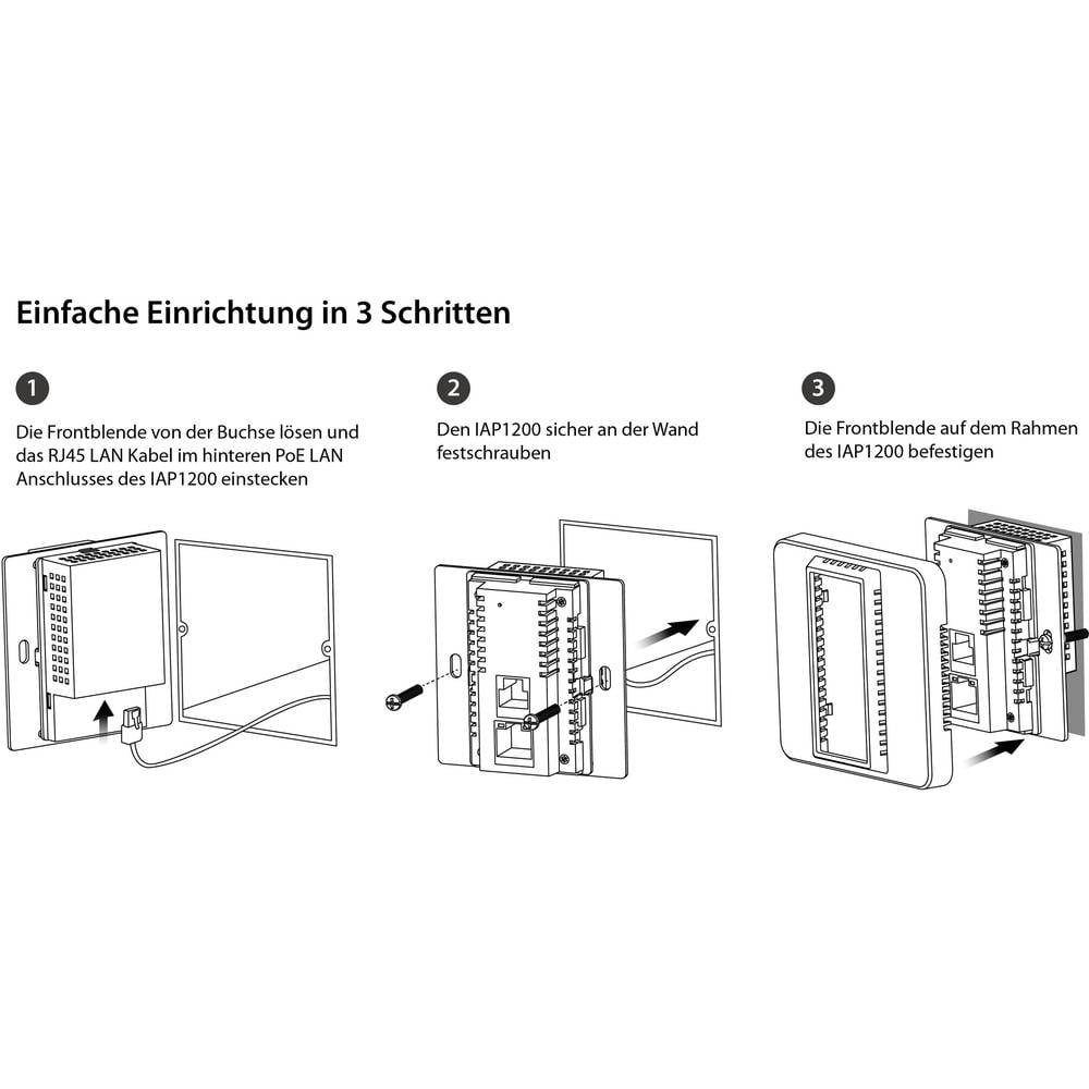 Edimax AC1200 Dual-Band Gigabit PoE Unterputz Access WLAN-Access Point