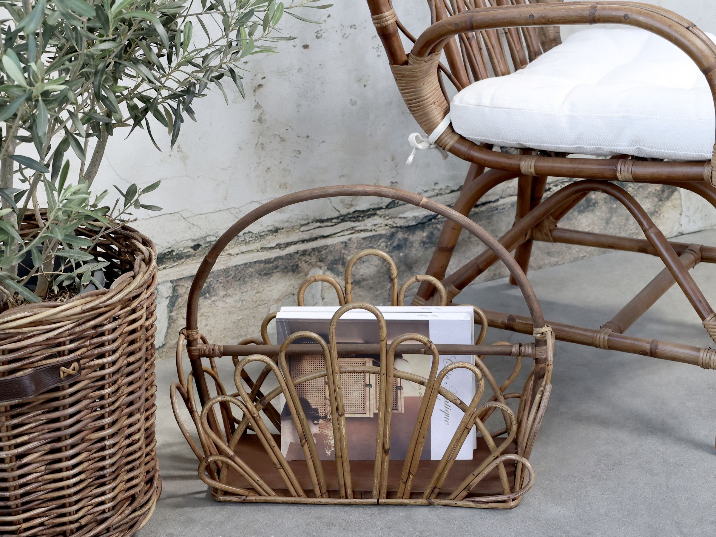 Chic Antique Zeitungsständer Magazinhalter Zeitungsständer Zeitschriftenhalter Rattan Chic Antique