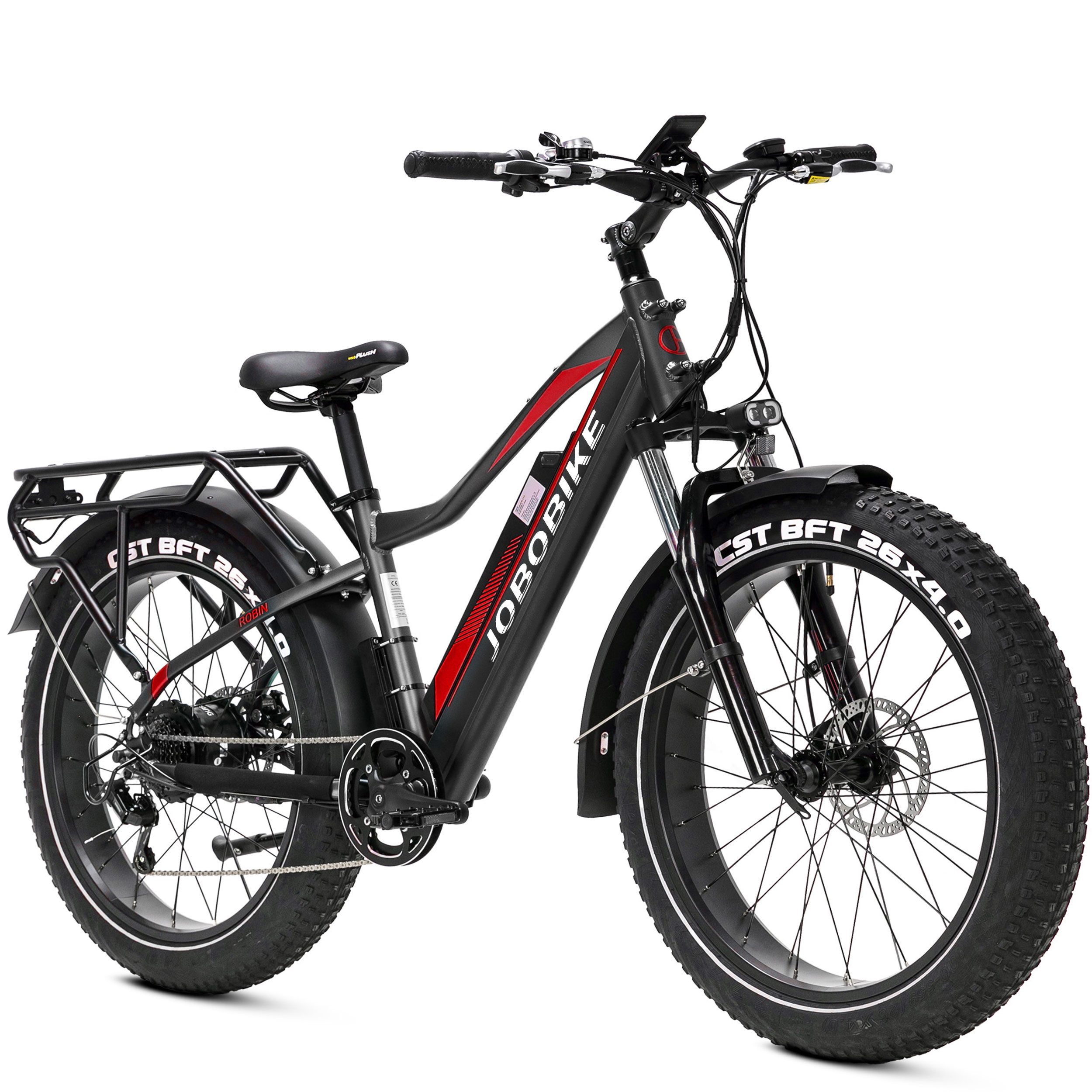 E-Bike Mountainbike 26x4 Zoll für Damen und Herren, Elektro Fahrrad Robin 624Wh, 130km