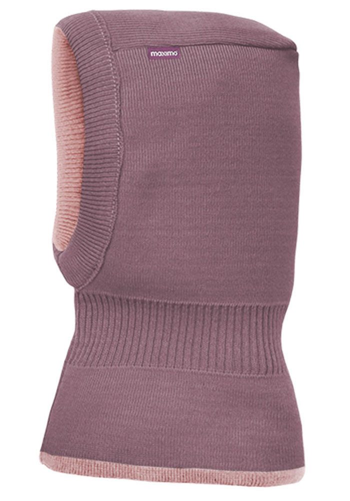 MAXIMO Wendemütze reine Merinowolle, reversible, doppelt gestrickt, Ausgenähtes Halsteil