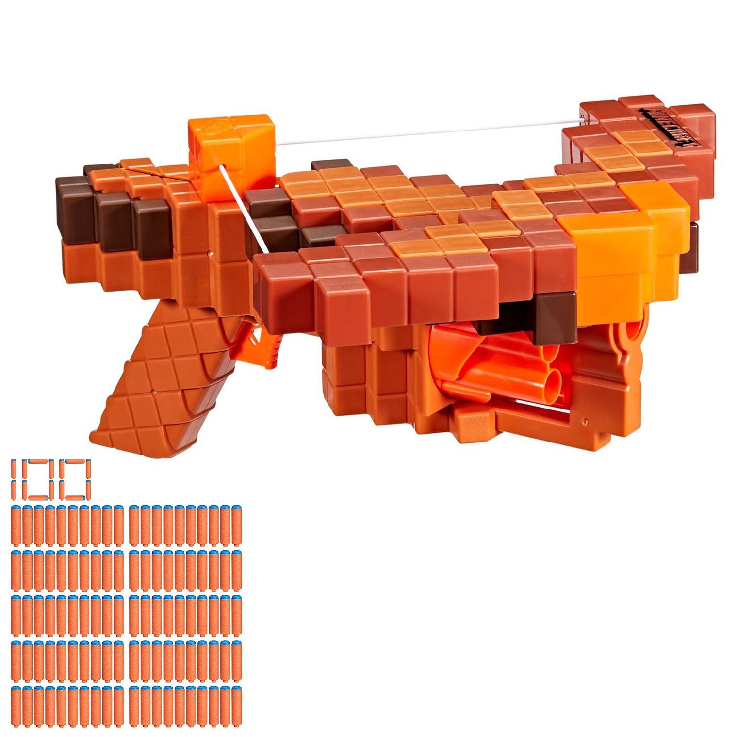 Hasbro Blaster Minecraft Pillager Armbrust mit 106 N1 Darts, Die Nerf Minecraft Pillager's Armbrust im Bundle mit 106 N1 Darts biet