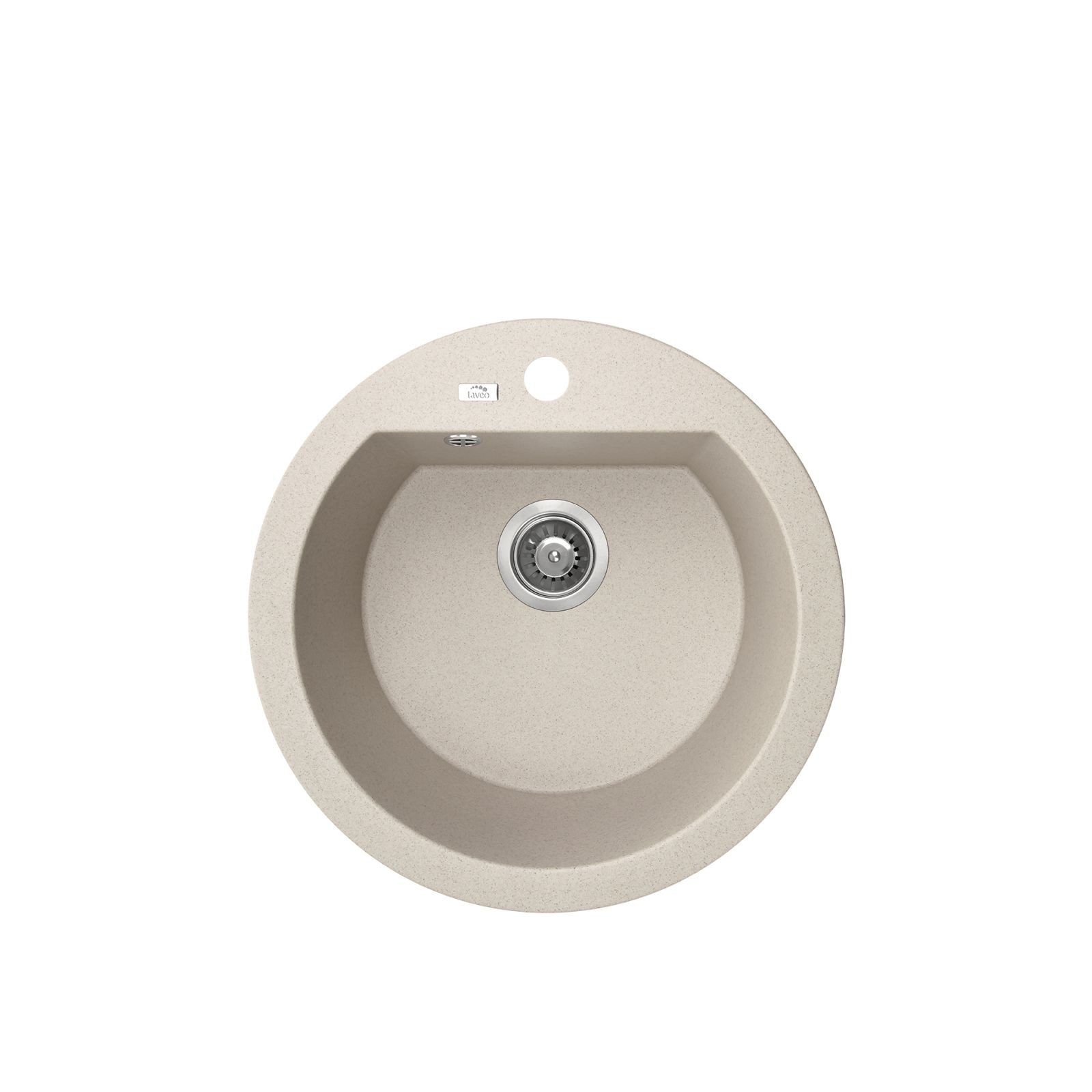 Granitspüle Einbauspüle DAFNE aus Granit (51 cm), 1 Becken, beige Küchenspüle, rund, Rundbecken, Einbauspüle, Granitspülen, Küchenausstattung