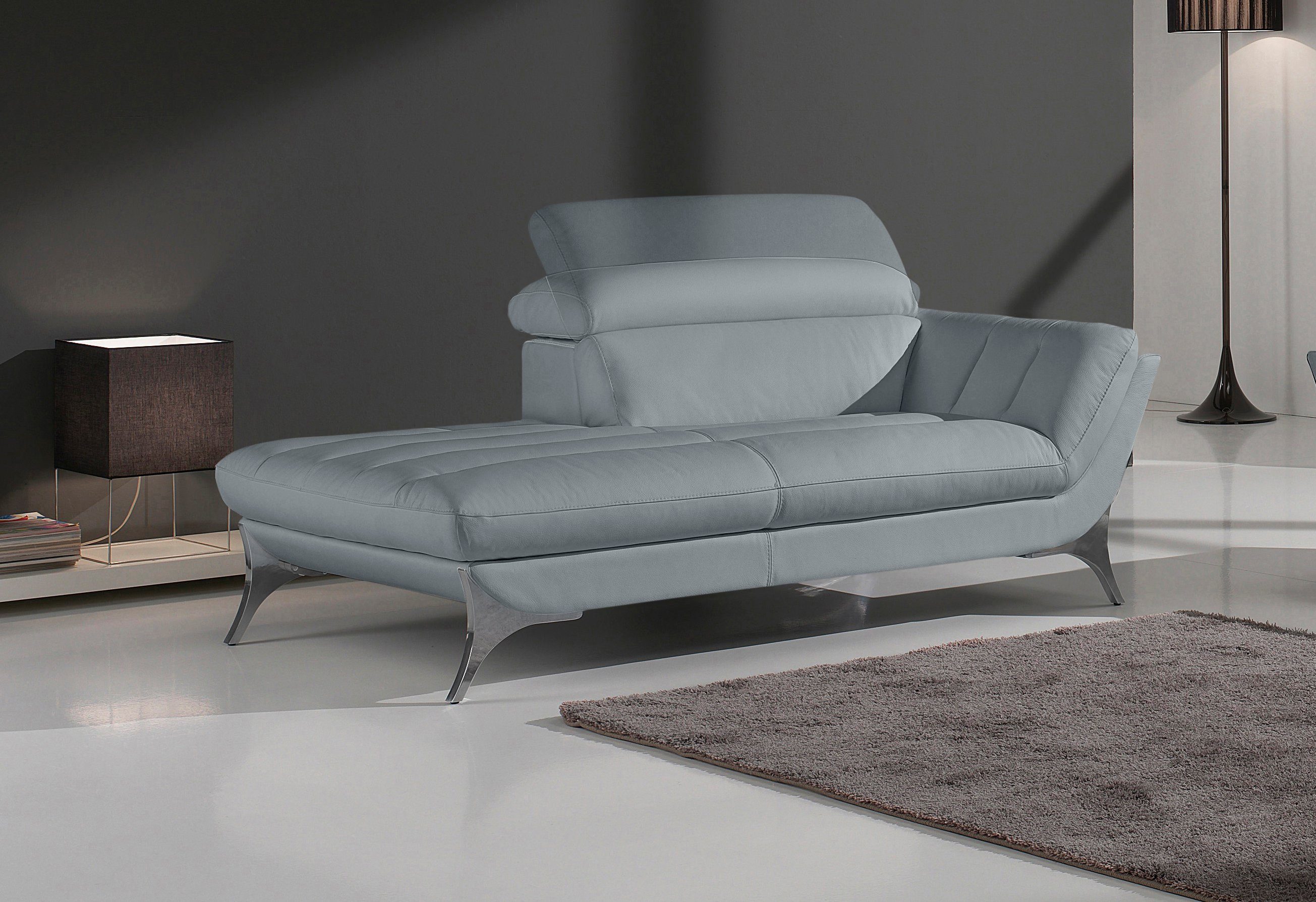 Egoitaliano Recamiere Sueli, extravagantes Design und erstklassiger Sitzkomfort, Solitärmöbel, hochwertiger Lederbezug, inklusive Kopfteilverstellung