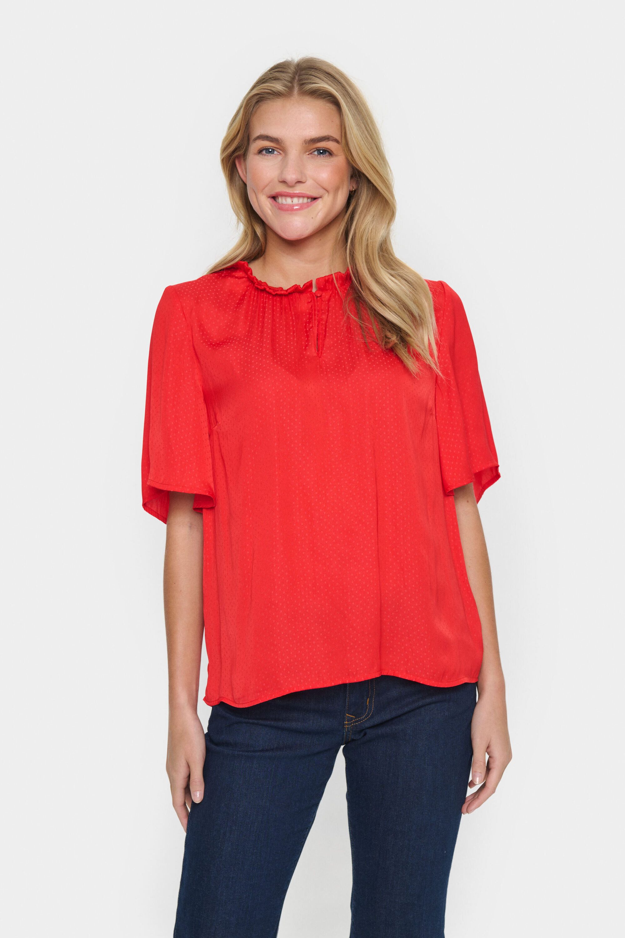 Saint Tropez Kurzarmbluse Kurzarm-Bluse BrianaSZ