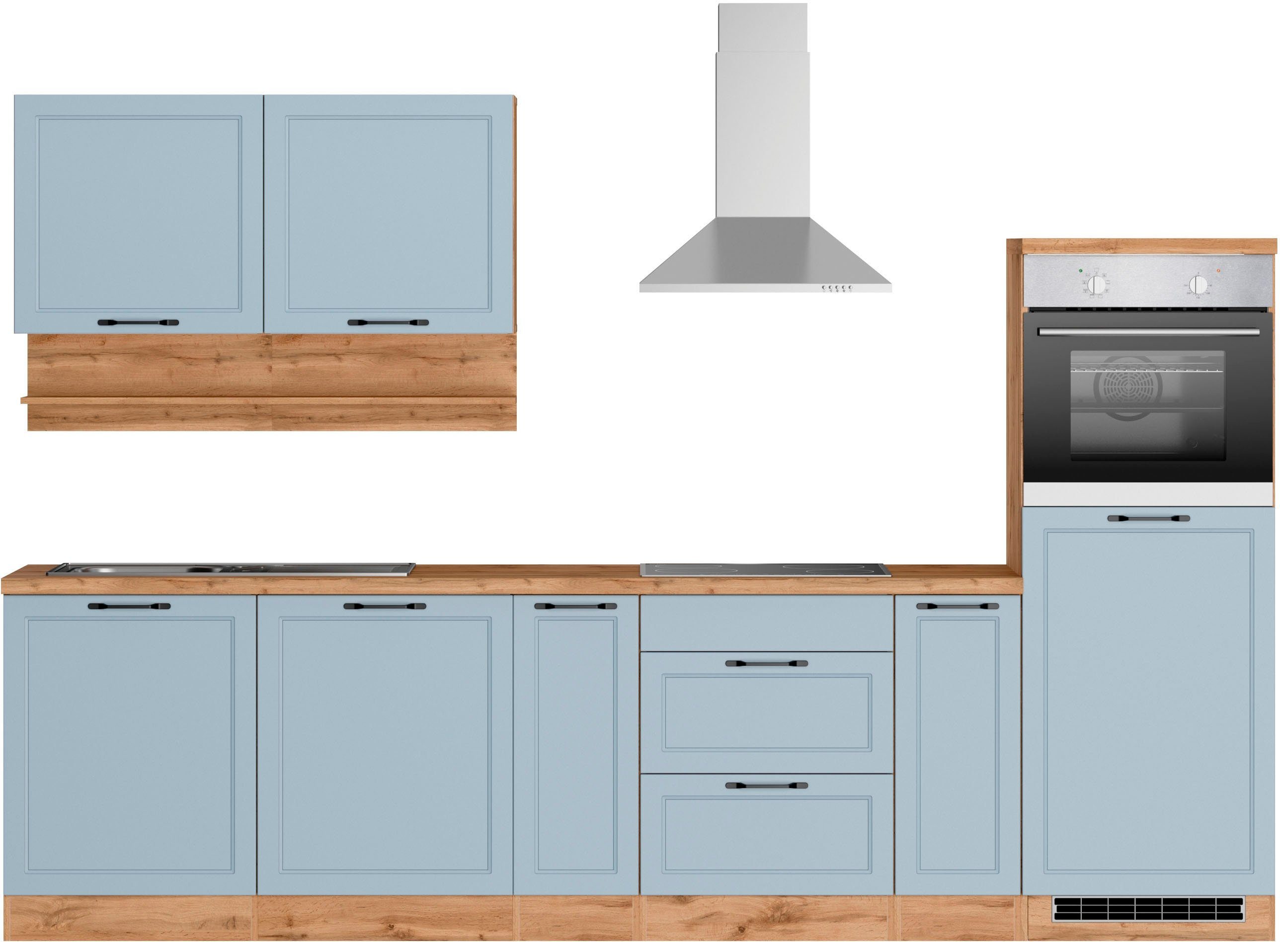 KOCHSTATION Küchenzeile KS-Lana, 300 cm breit, wahlweise mit oder ohne E-Geräte