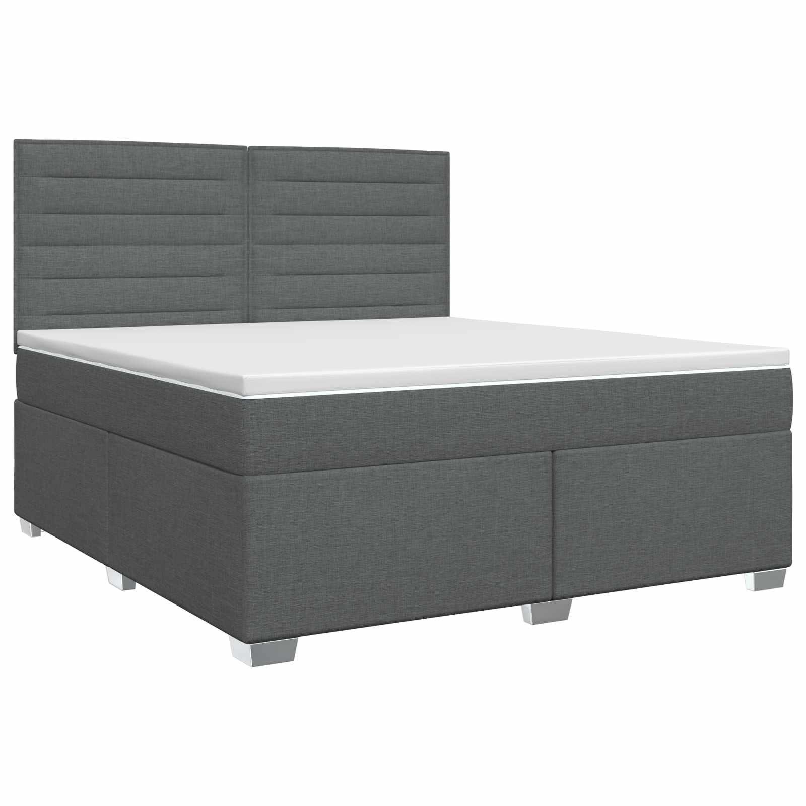 vidaXL Bett Boxspringbett mit Matratze Dunkelgrau 160 x 200 cm Stoff (1-tlg)
