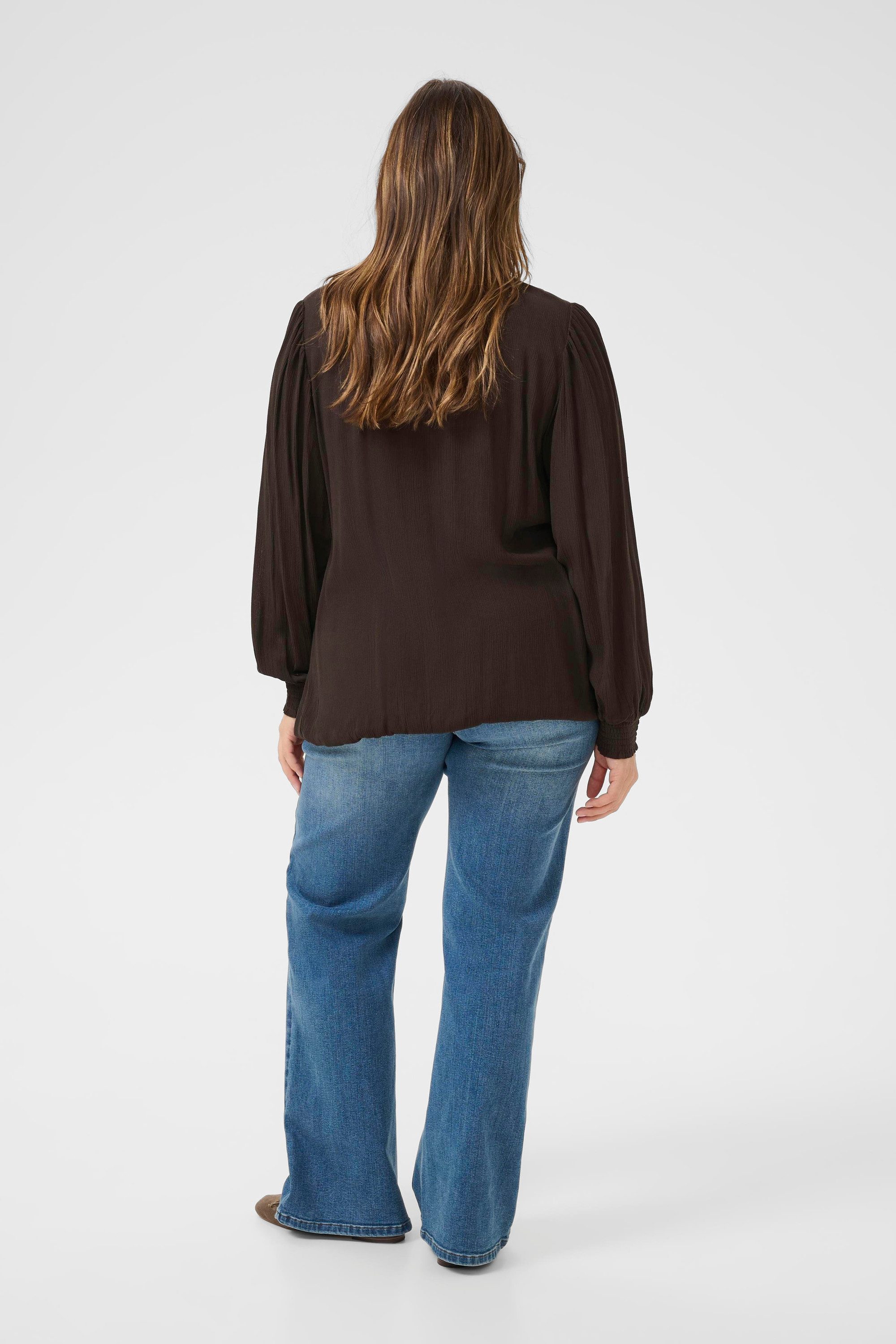 KAFFE Curve Langarmbluse Langarm-Bluse KCtina Große günstig online kaufen