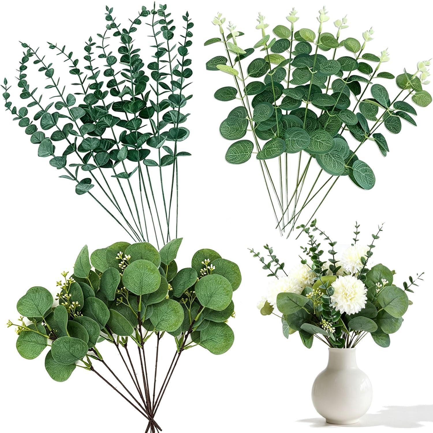 Kunstzweig Künstliche Eukalyptus Zweige 30 Stk. versch. Größen, LuxusKollektion, Höhe 1 cm