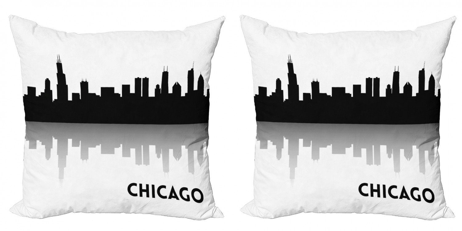 Kissenbezüge Modern Accent Doppelseitiger Digitaldruck, Abakuhaus (2 Stück), Chicago Downtown Skyscapers