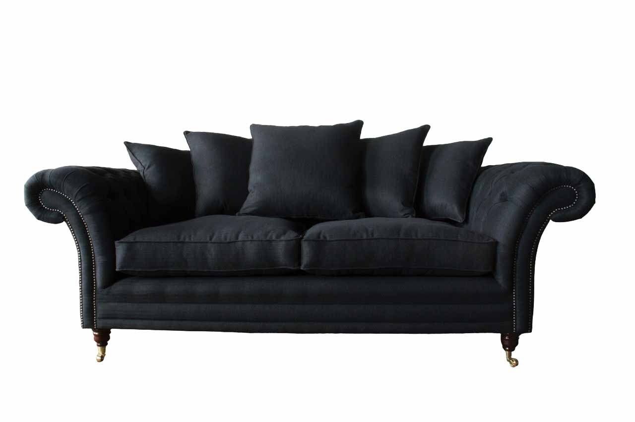 JVmoebel Sofa Sofa Textil Stoff 3 Sitzer Couch Designer Sitz Polster Schwarz xxl big, Made in Europe