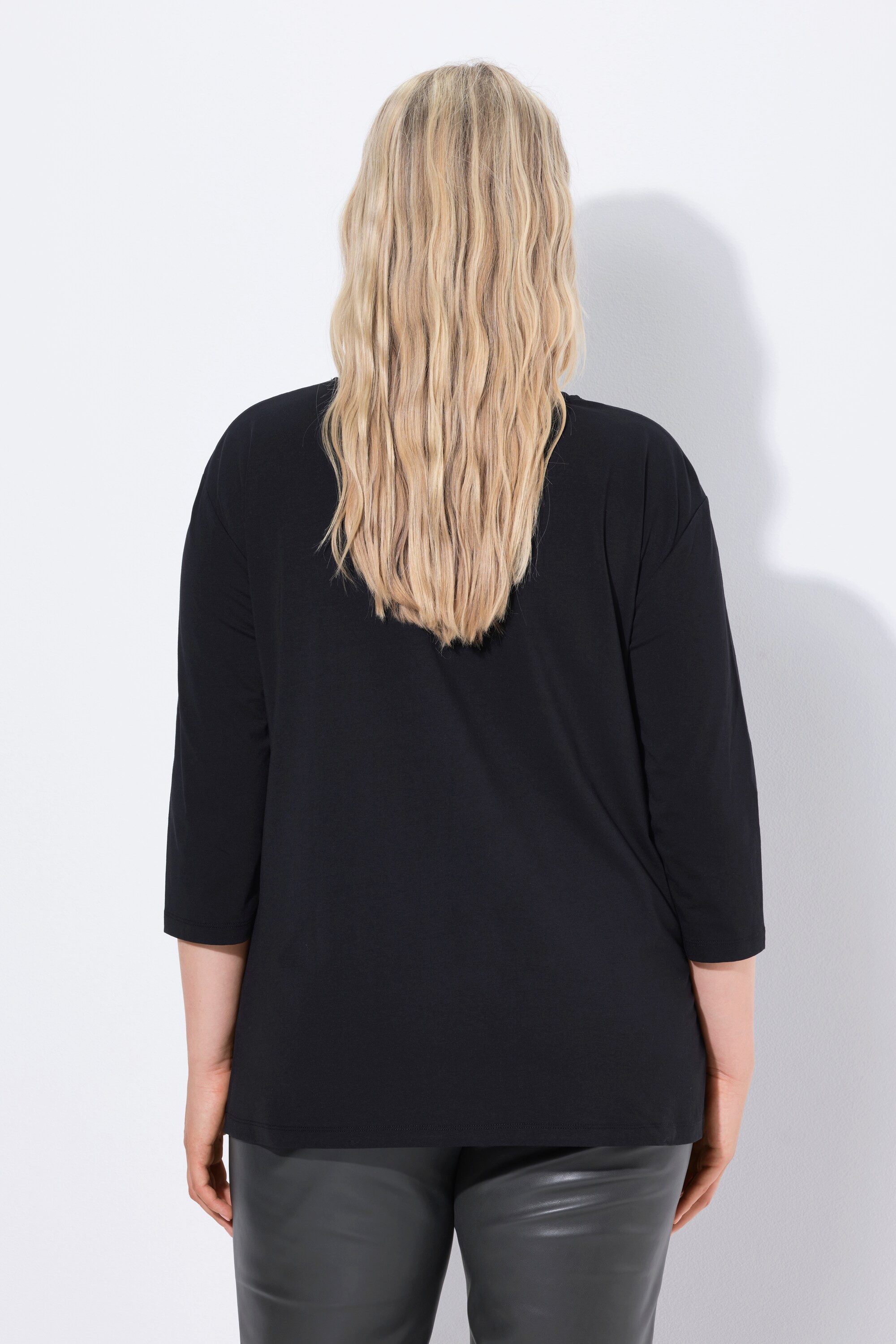 Ulla Popken T-Shirt Shirt Buchstaben Oversized Rundhals 3/4-Arm – Bild 3 von 4