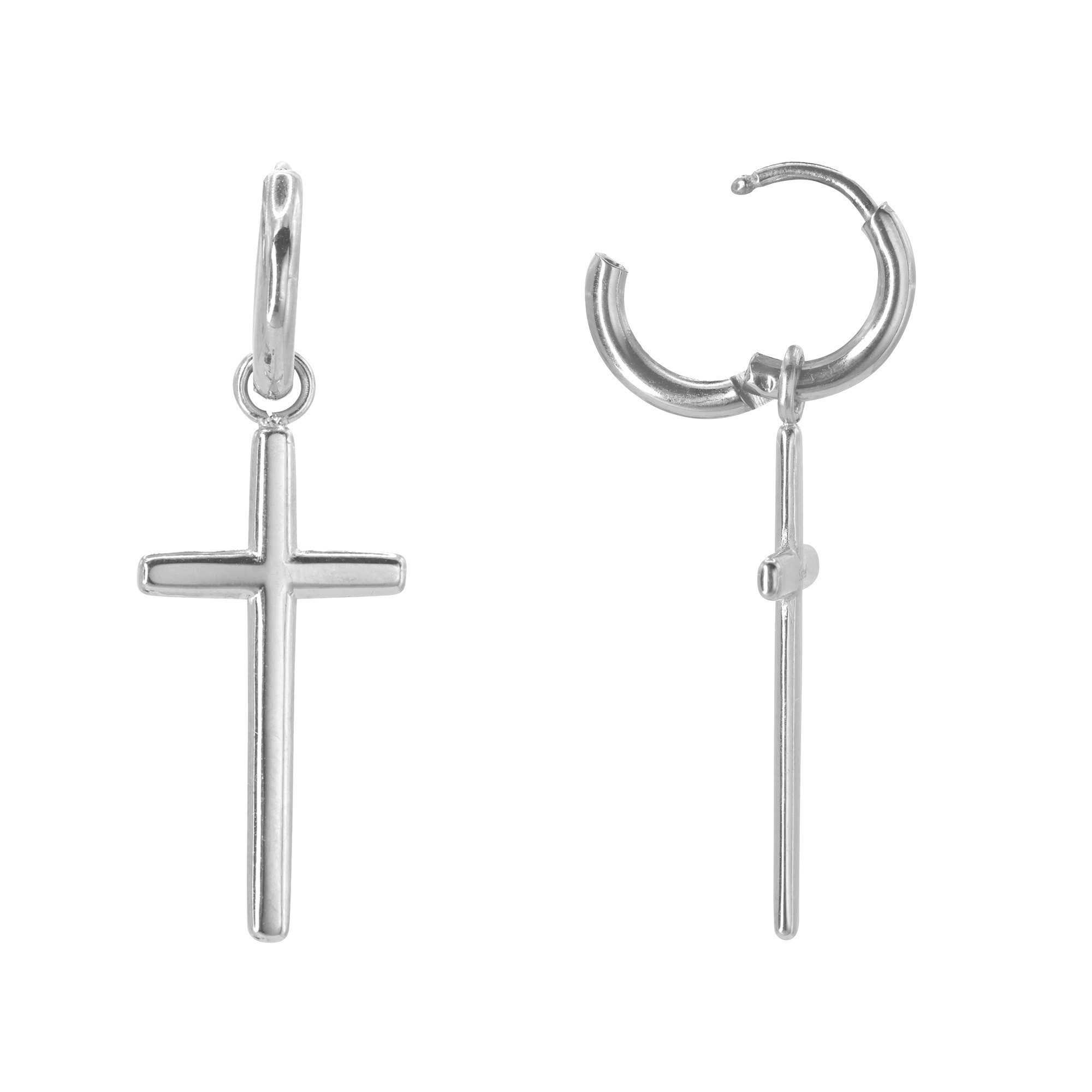 Heideman Paar Ohrstecker Magnus silberfarben (Ohrringe, inkl. Geschenkverpackung), mit Kreuz Anhänger