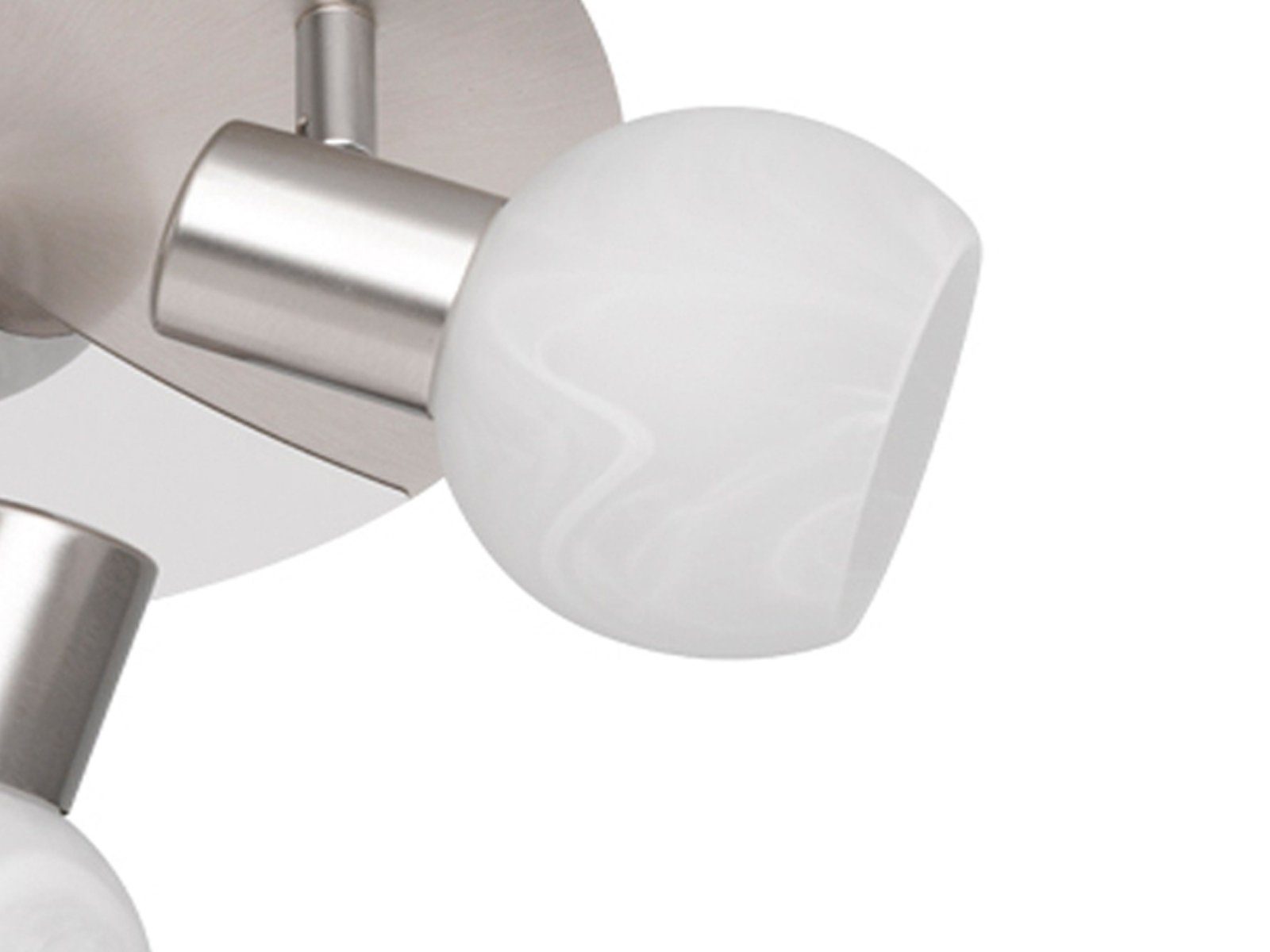 Reality Leuchten LED Deckenstrahler, Dimmfunktion, LED wechselbar, Warmweiß, innen über Kücheninsel & im Treppenhaus Lampenschirme Glas Weiß, Ø22cm
