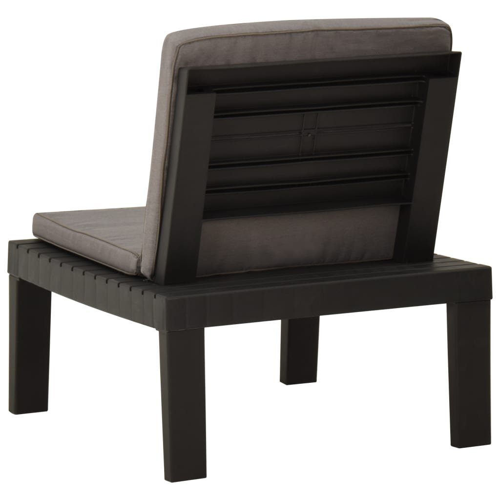 vidaXL Gartenstuhl Garten-Lounge-Stuhl mit Grau Kunststoff Auflage