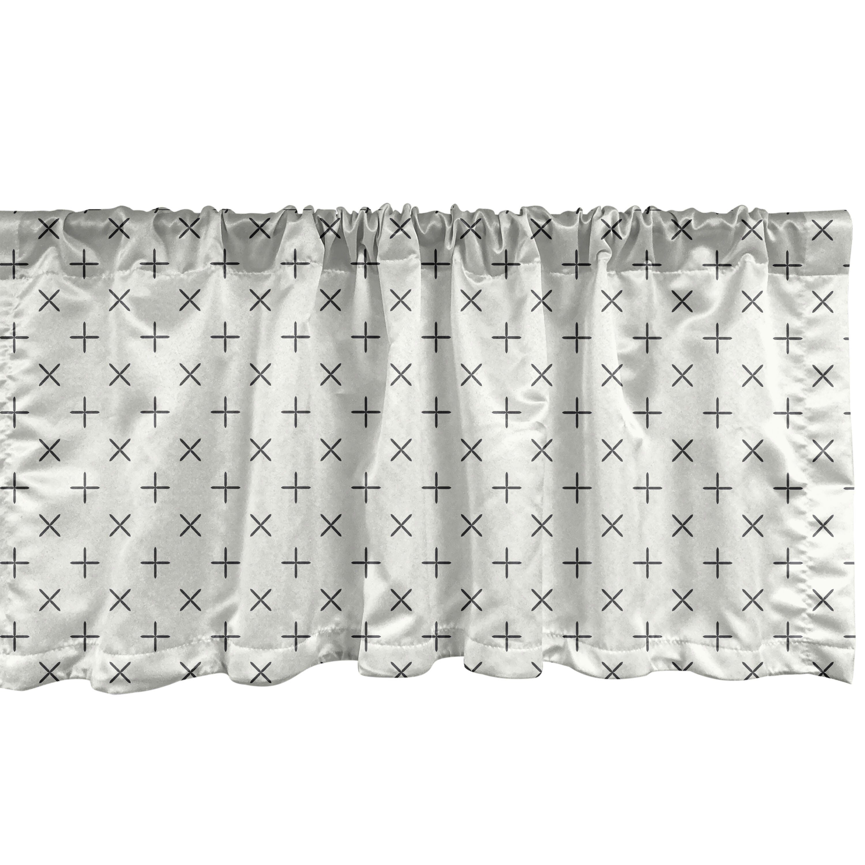 Scheibengardine Vorhang Volant für Küche Schlafzimmer Dekor mit Stangentasche, Abakuhaus, Microfaser, Geometrisch Pale Floral