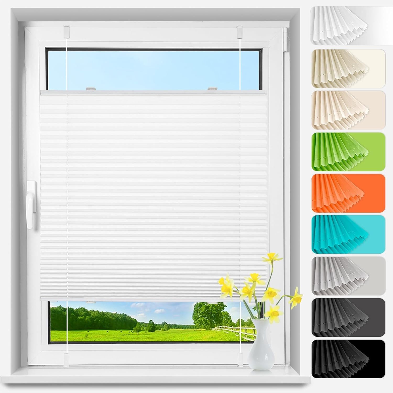 LuxusKollektion Jalousie rollos für ohne bohren jalousien Plissee Klemmfix 35x100cm
