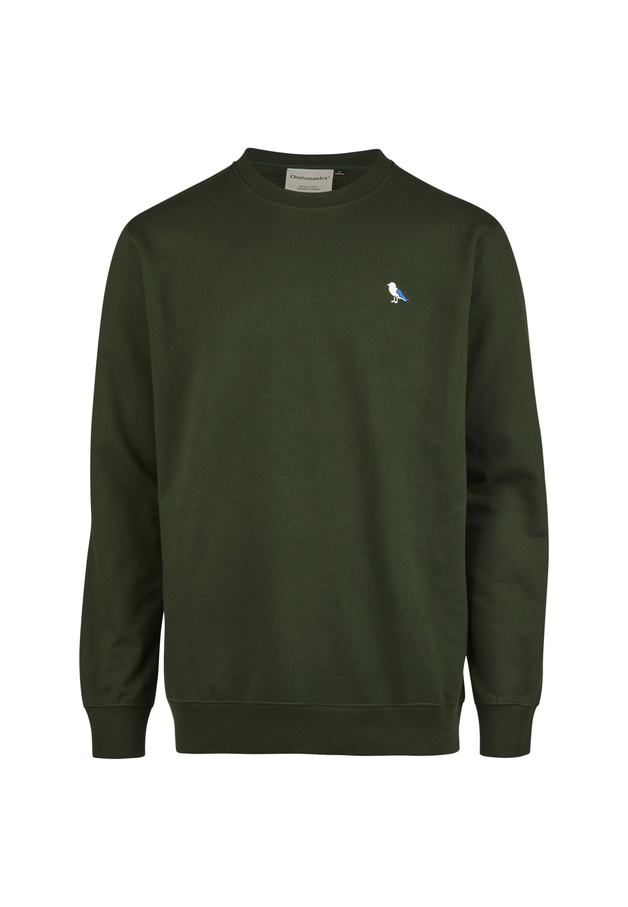 Cleptomanicx Sweatshirt "Embro Gull" mit kleiner Möwen-Stickerei günstig online kaufen