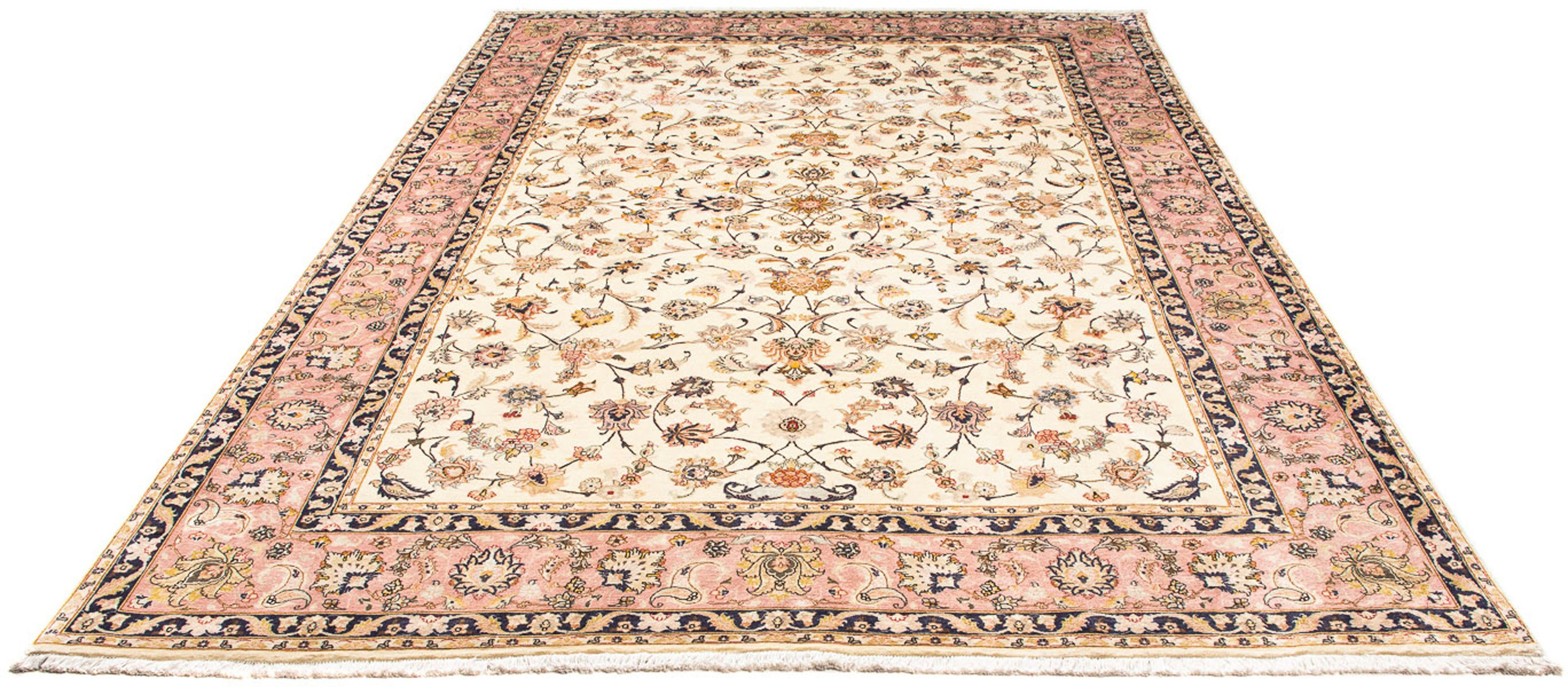 Orientteppich Perser - Täbriz - Royal - 292 x 202 cm - beige, morgenland, rechteckig, Höhe: 7 mm, Wohnzimmer, Handgeknüpft, Einzelstück mit Zertifikat