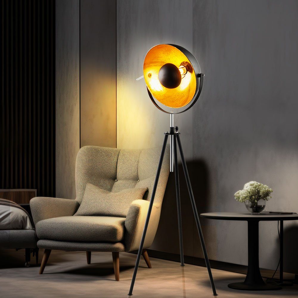 GLOBO LIGHTING LED Stehlampe, Leuchtmittel inklusive, Warmweiß, Steh Lampe schwarz Decken Fluter Scheinwerfer Wohnraum