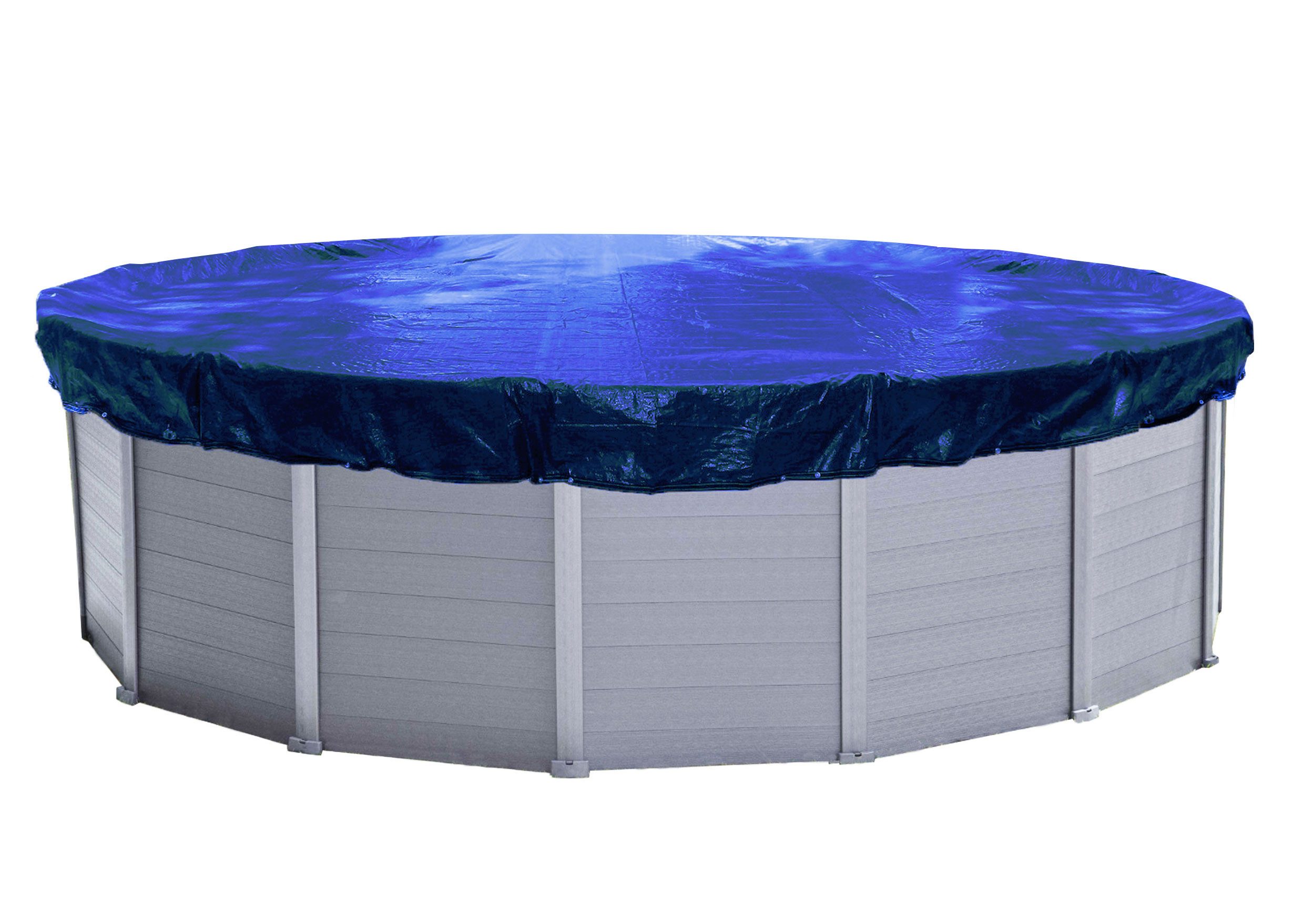 Quick Star Pool-Abdeckplane Sommer & Winter Poolabdeckung 200 g/m² PE (Rund, Blau, ⌀ 610 cm), Beidseitig beschichtet, Gewebeverstärkt, UV-Resistent