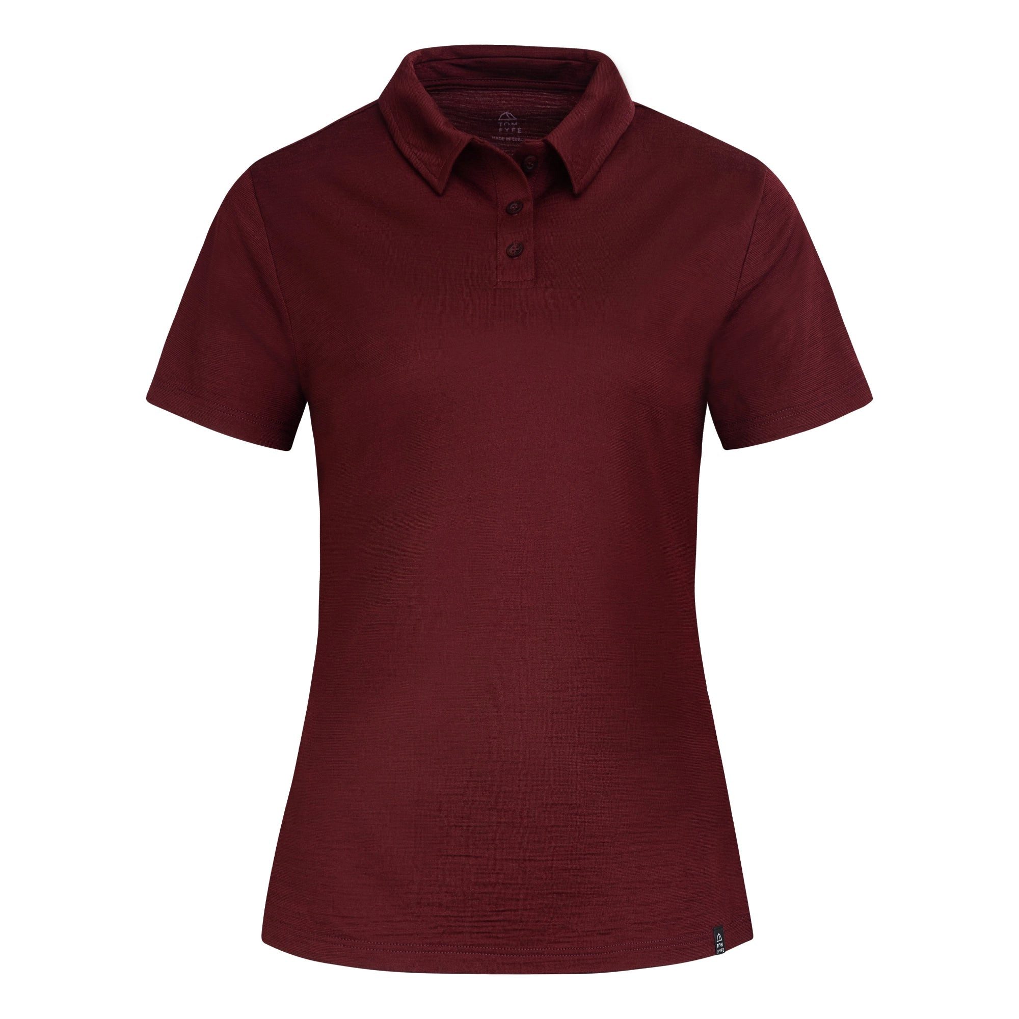 Poloshirt TOM FYFE Merino Poloshirt Damen Slim Fit Burgundy / L