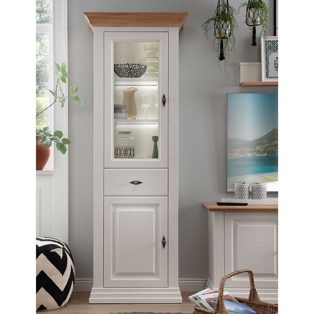 Pharao24 Vitrine Nadia aus Massivholz
