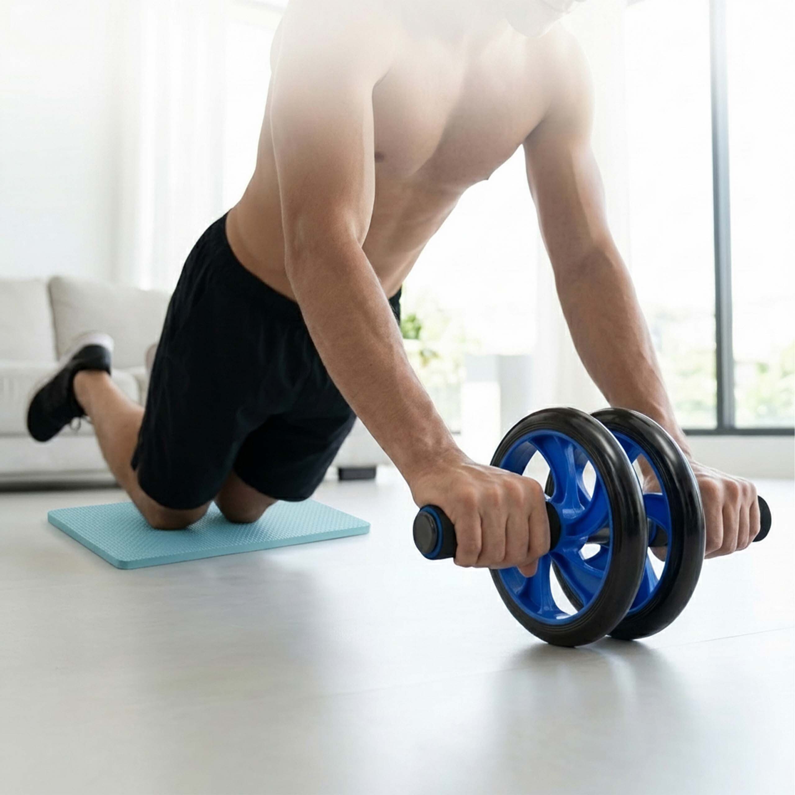 relaxdays AB-Roller 9-teiliges Fitness Set (9-St), blau – Bild 3 von 5