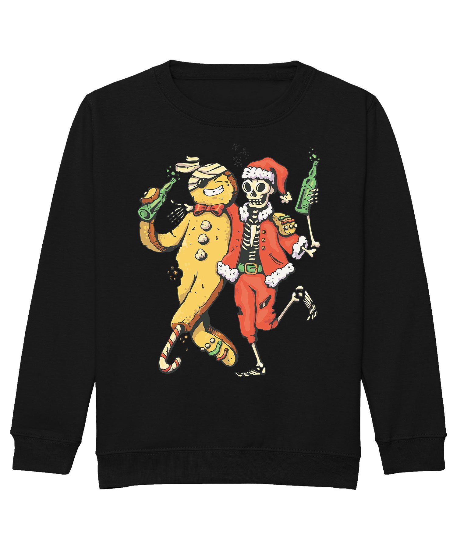 Quattro Pirat Sweatshirt Santa Kinder Pullover Weihnachtskeks (1-tlg) Formatee Skelett