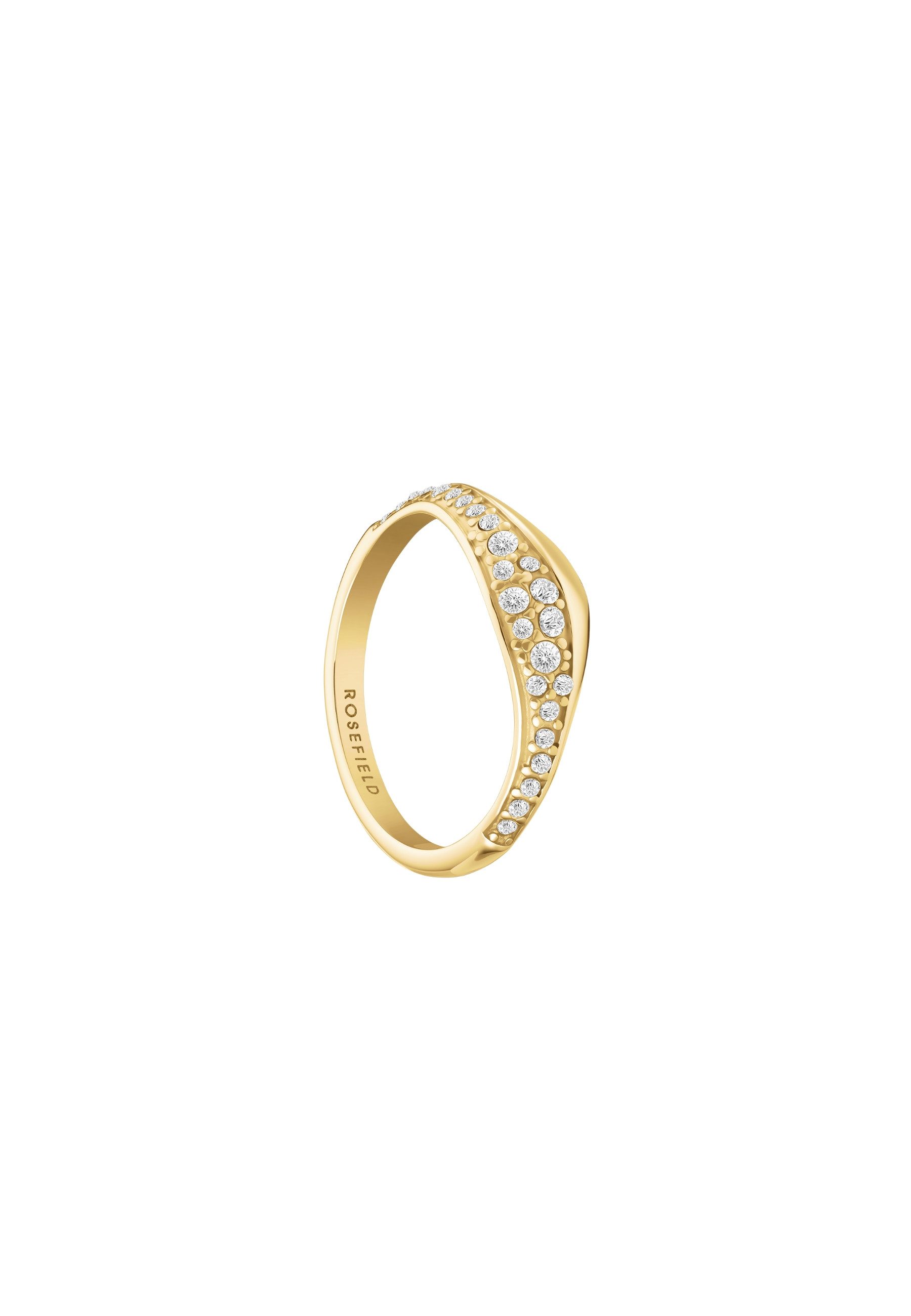 ROSEFIELD Fingerring ROSEFIELD Pavé Welle Ring für Damen Größe 52 Goldfarben